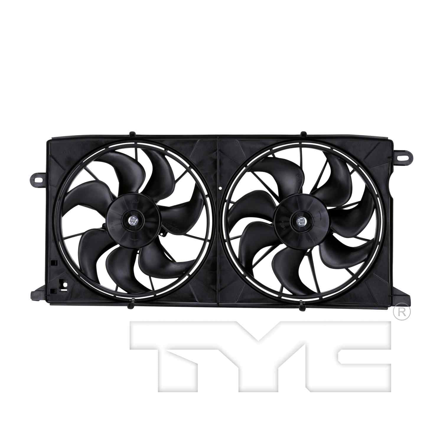 TYC Dual Radiator and Condenser Fan Assembly  top view frsport 620320