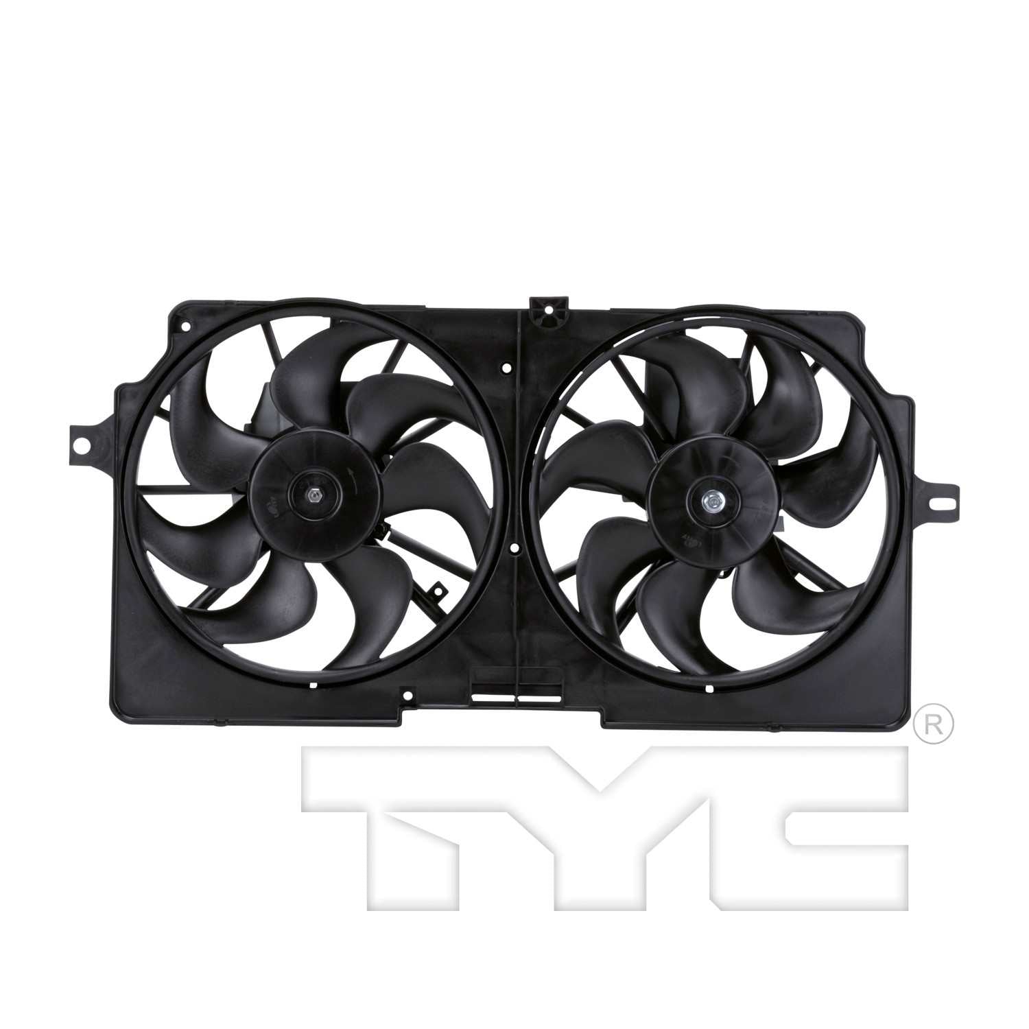 TYC Dual Radiator and Condenser Fan Assembly  top view frsport 620410