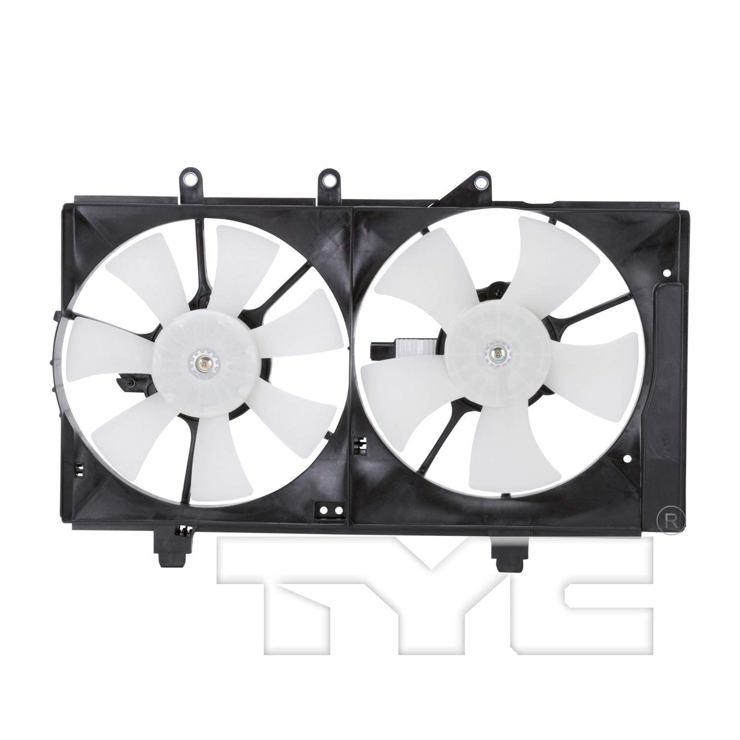 TYC Dual Radiator and Condenser Fan Assembly  top view frsport 620740