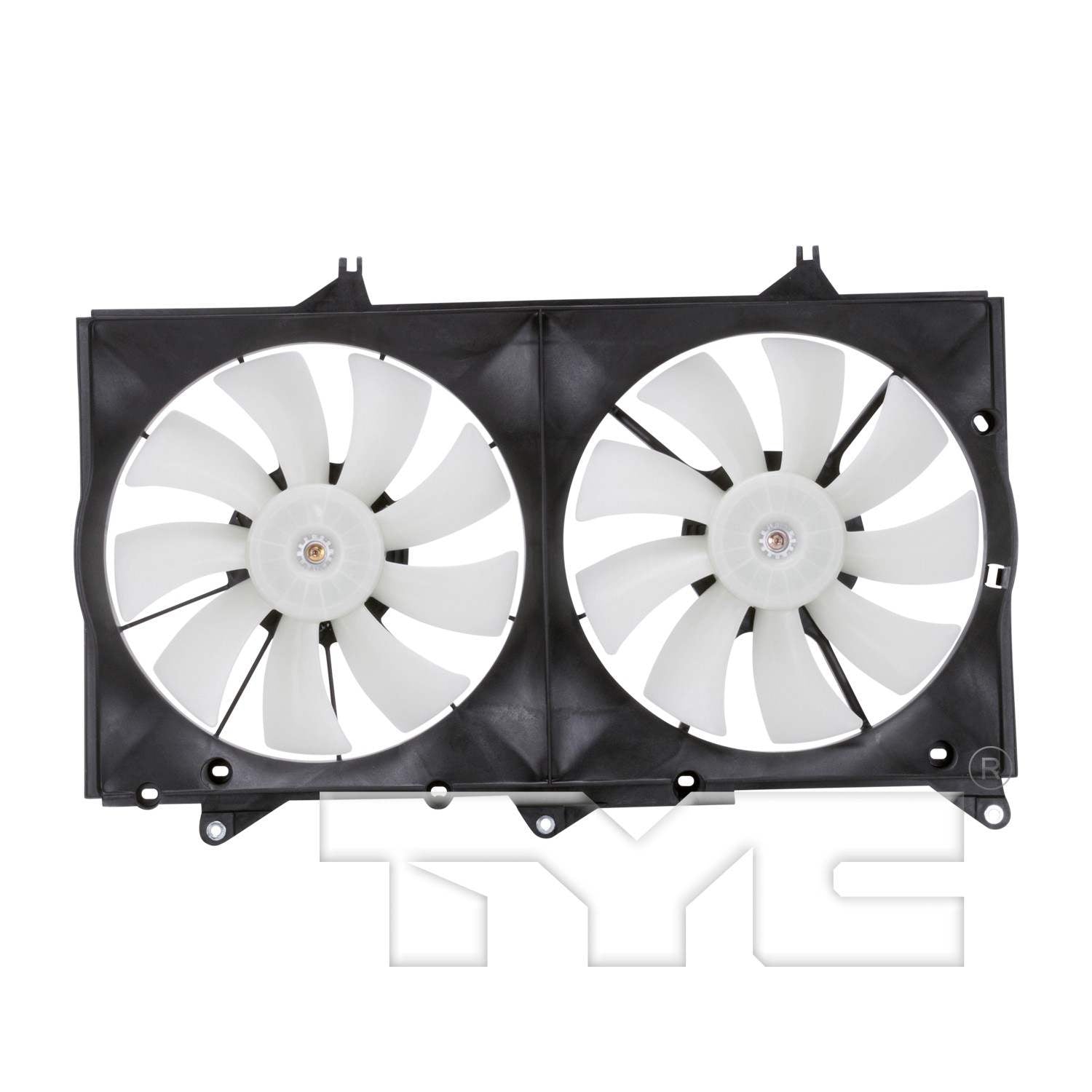 TYC Dual Radiator and Condenser Fan Assembly  top view frsport 620870