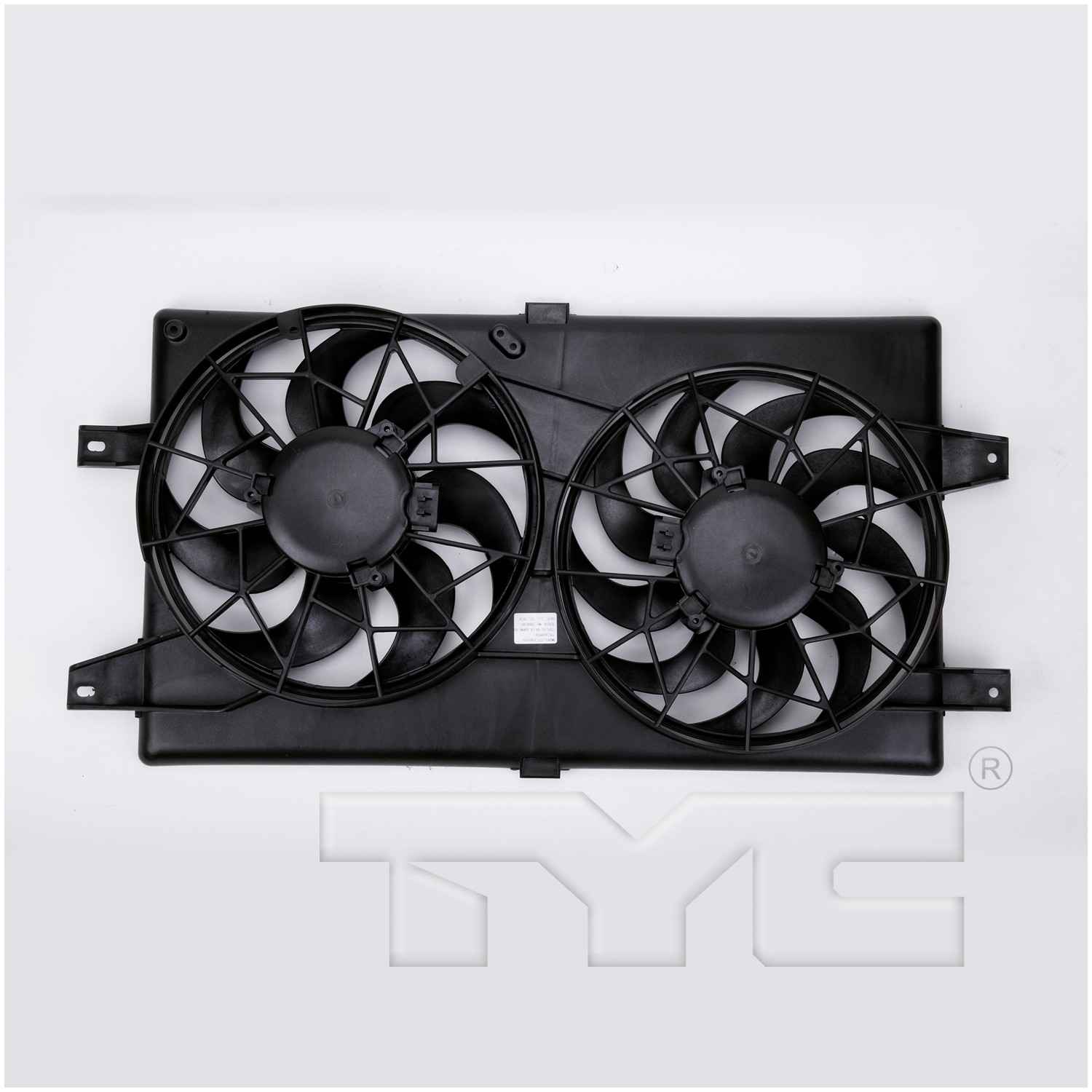 TYC Dual Radiator and Condenser Fan Assembly  top view frsport 620910