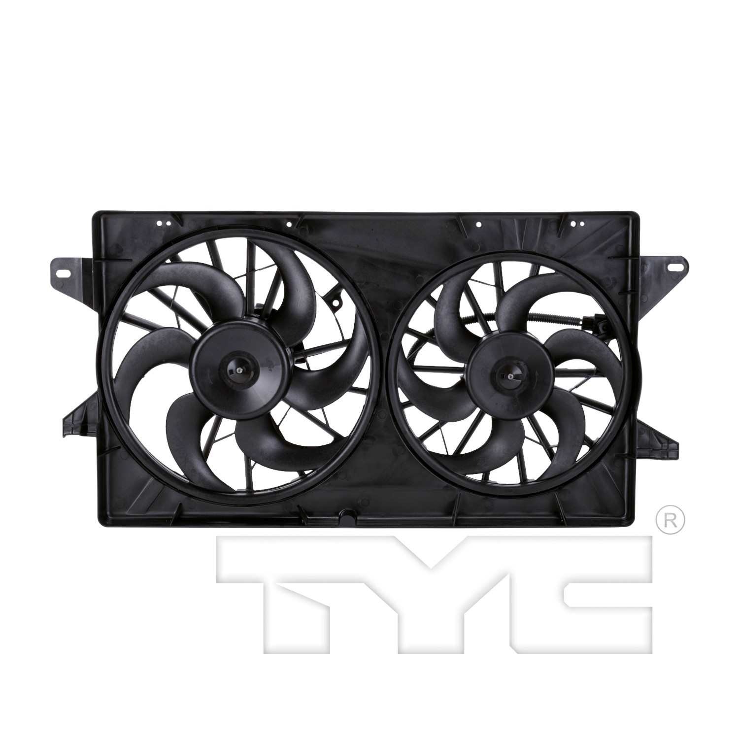 TYC Dual Radiator and Condenser Fan Assembly  top view frsport 621010