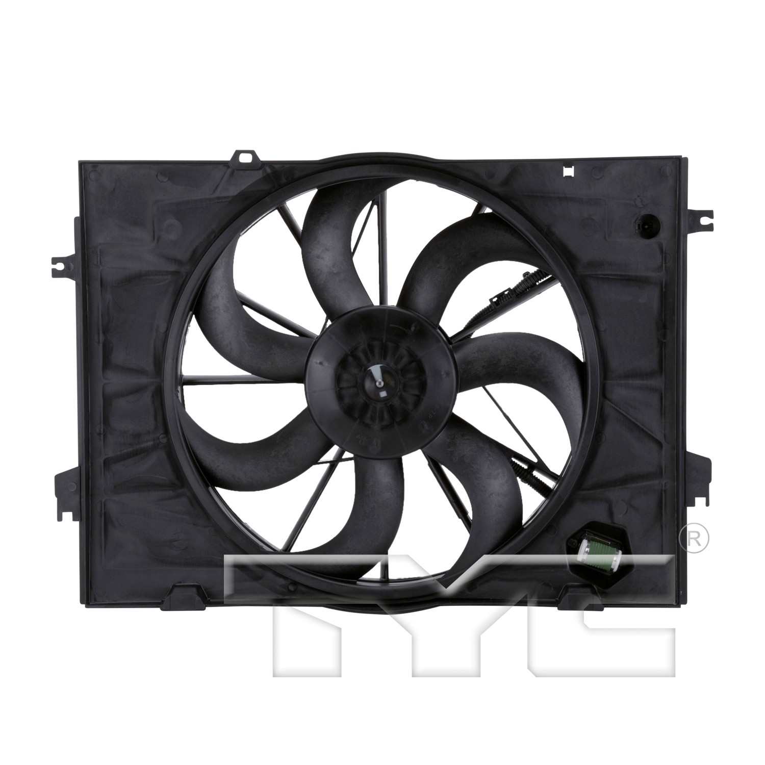 TYC Dual Radiator and Condenser Fan Assembly  top view frsport 621030