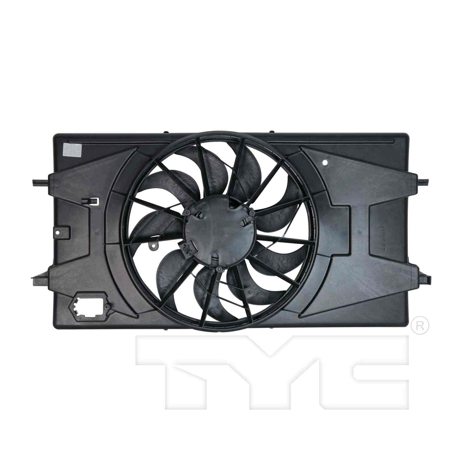 TYC Dual Radiator and Condenser Fan Assembly  top view frsport 621100