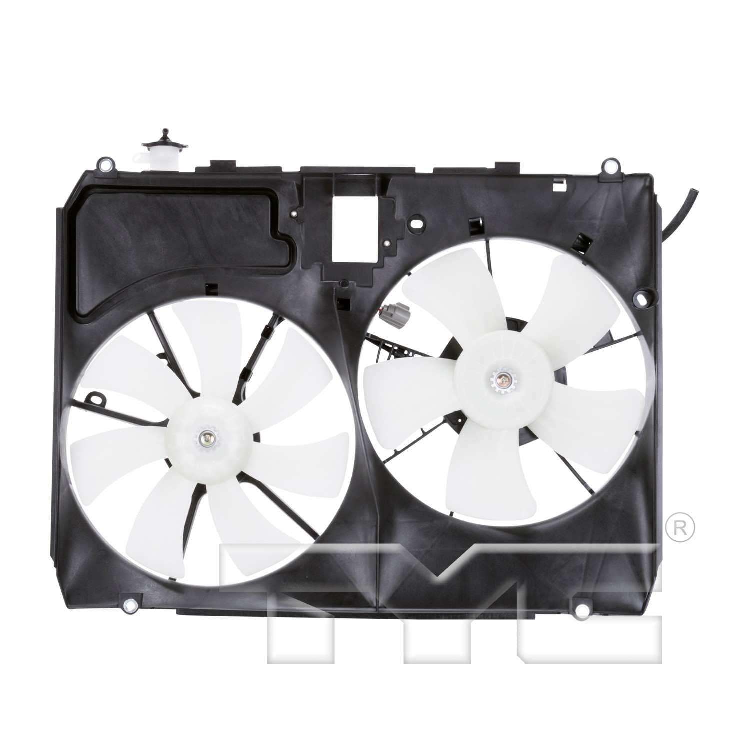 TYC Dual Radiator and Condenser Fan Assembly  top view frsport 621110