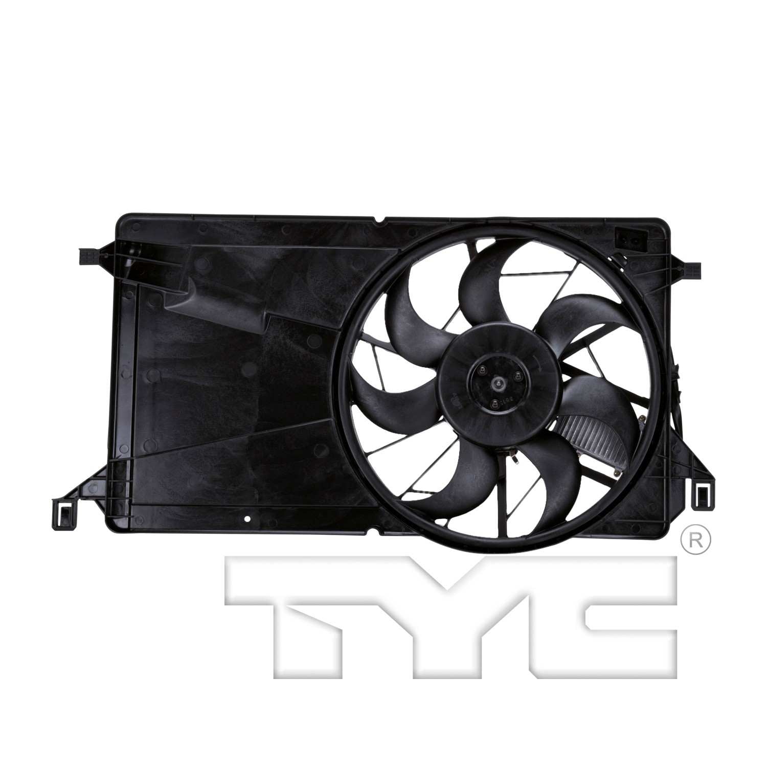 TYC Dual Radiator and Condenser Fan Assembly  top view frsport 621270