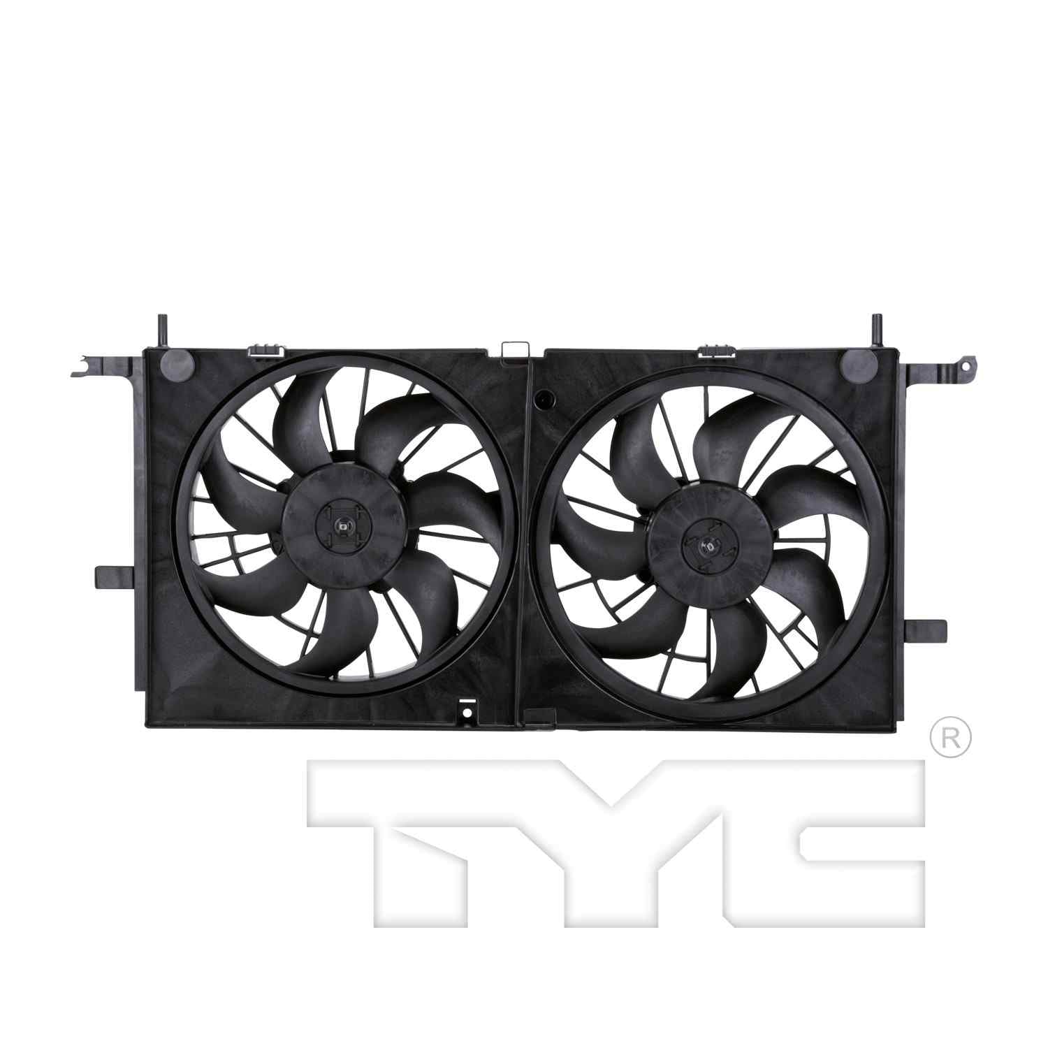 TYC Dual Radiator and Condenser Fan Assembly  top view frsport 621530