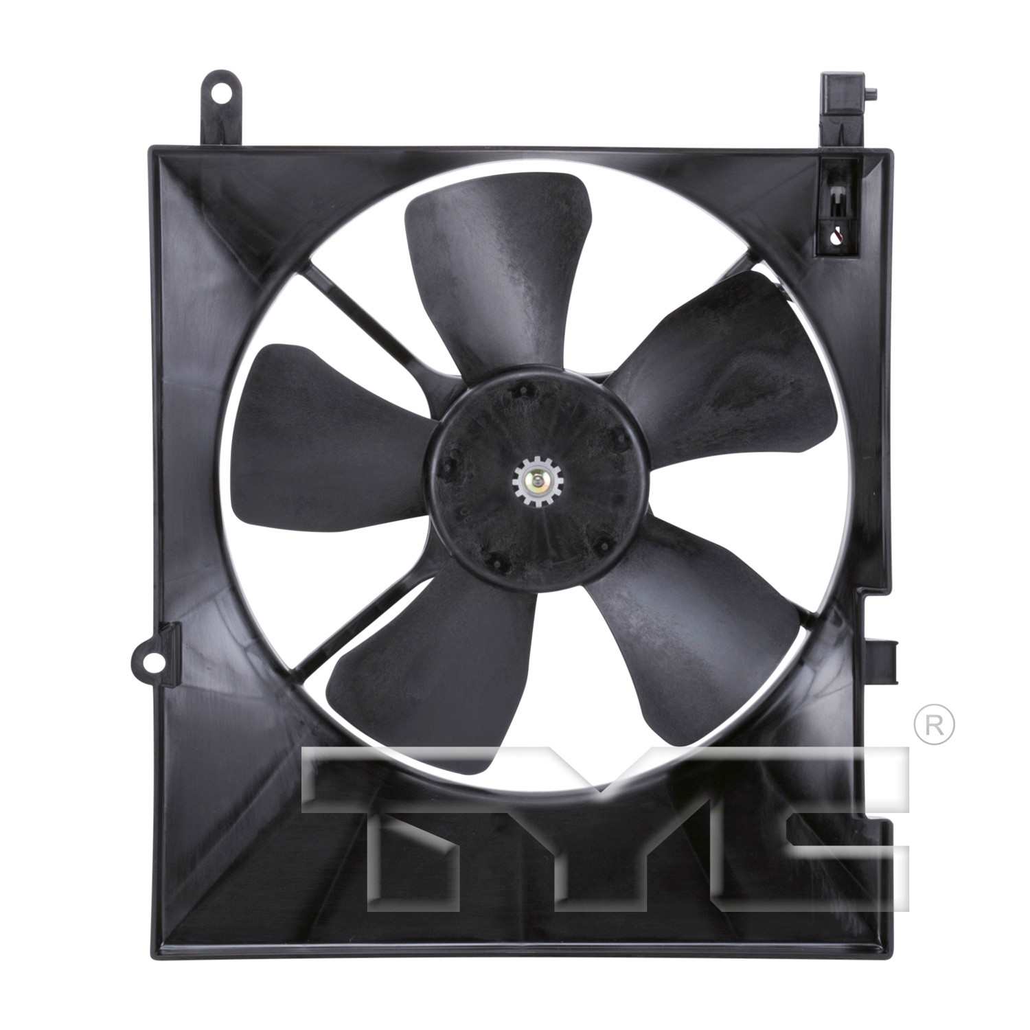 TYC Dual Radiator and Condenser Fan Assembly  top view frsport 621590