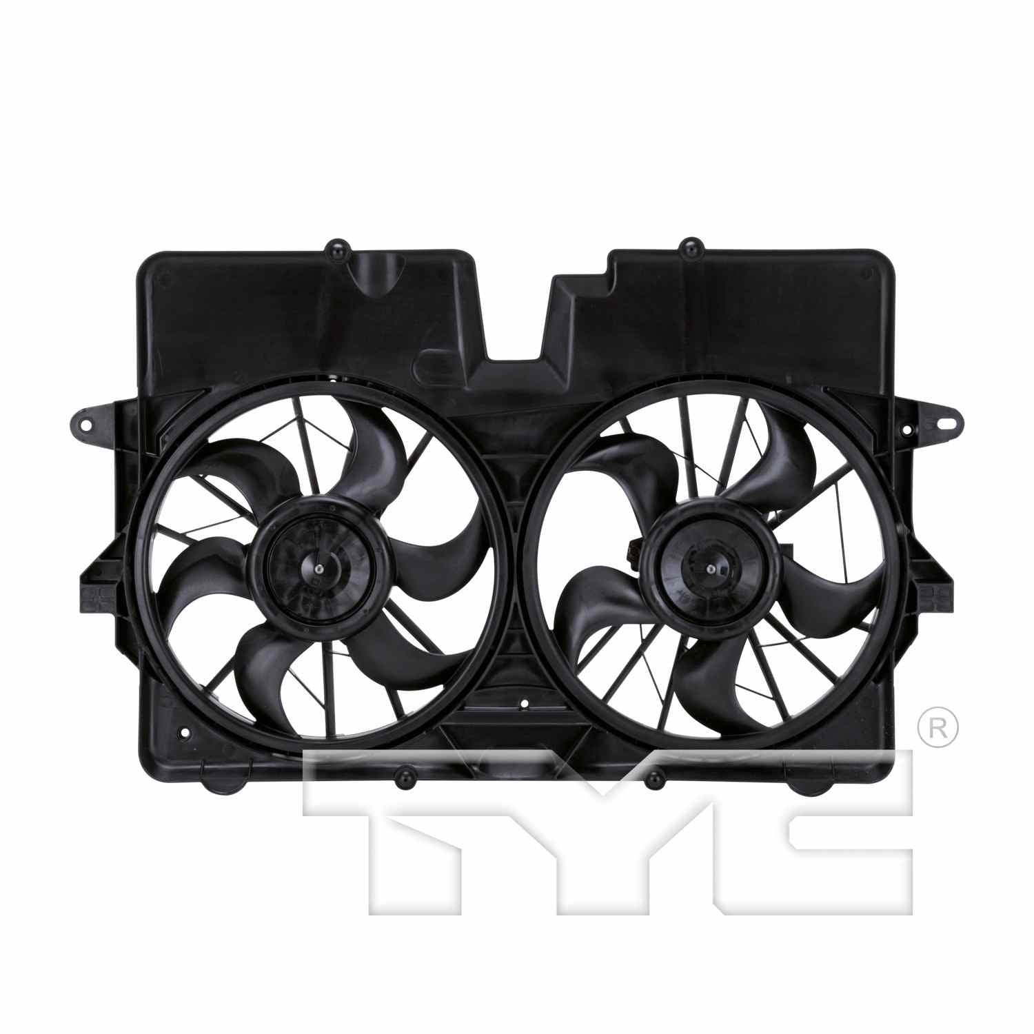 TYC Dual Radiator and Condenser Fan Assembly  top view frsport 621920