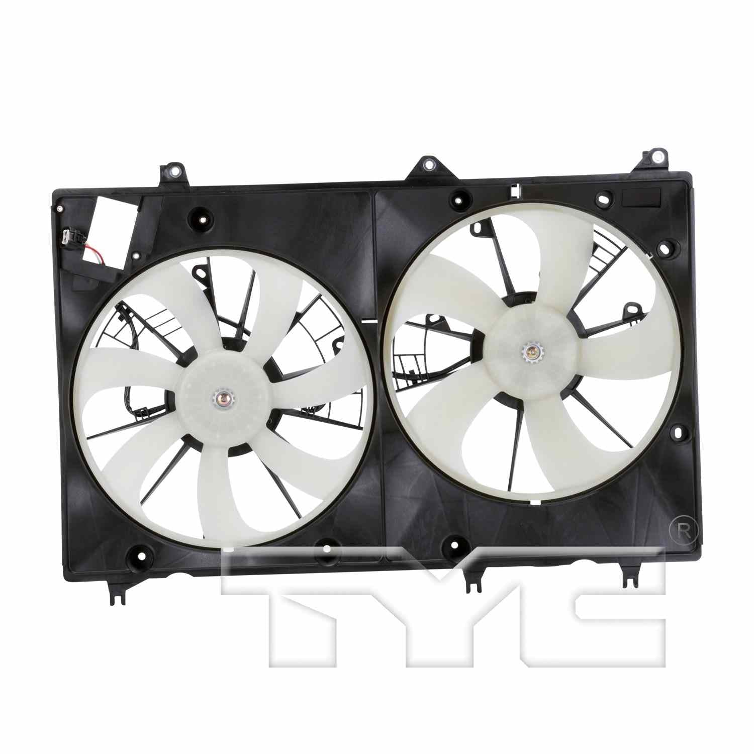 TYC Dual Radiator and Condenser Fan Assembly  top view frsport 622000