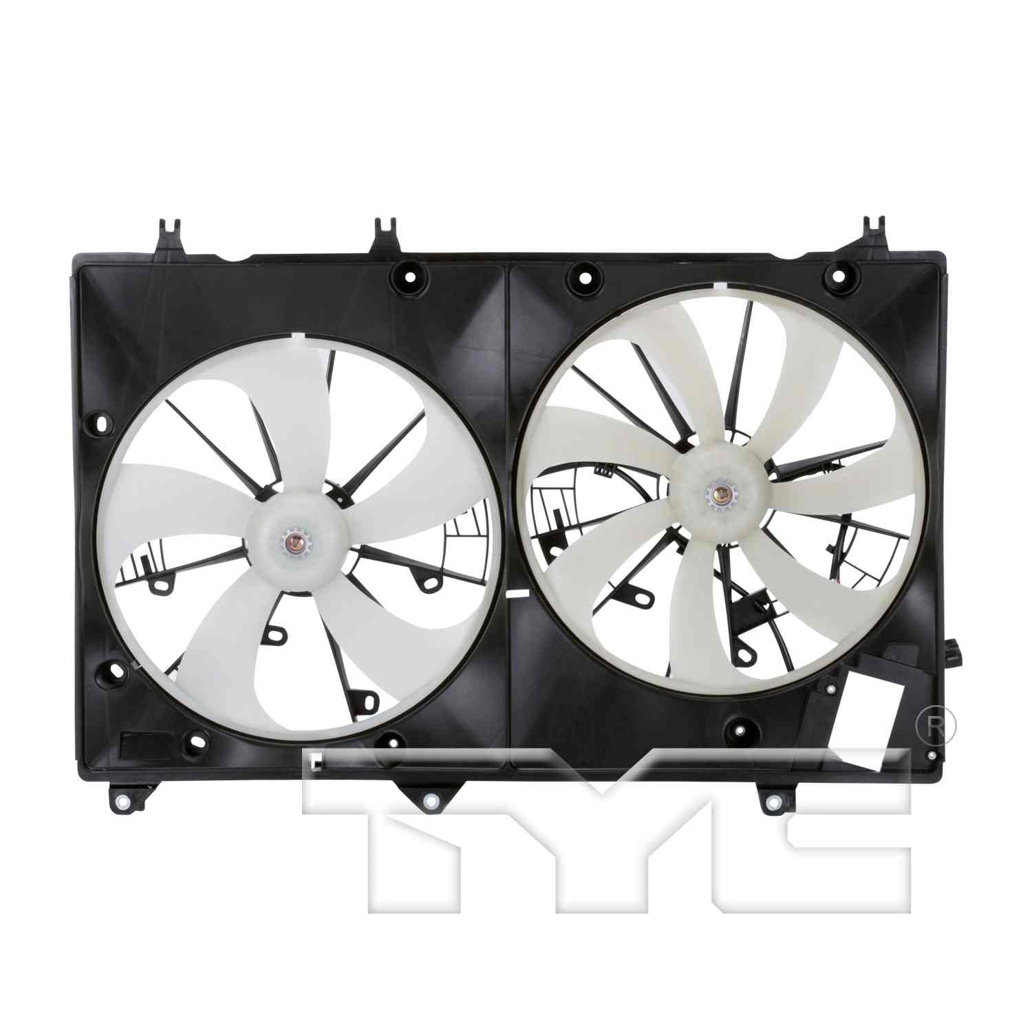 TYC Dual Radiator and Condenser Fan Assembly  top view frsport 622010