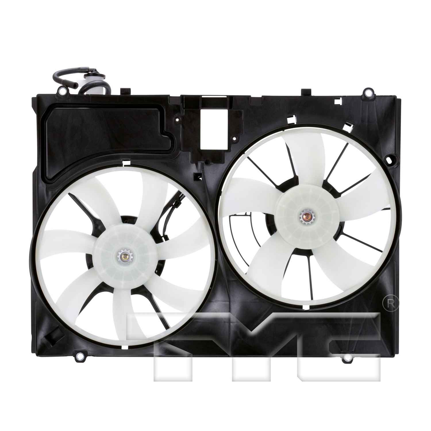 TYC Dual Radiator and Condenser Fan Assembly  top view frsport 622080