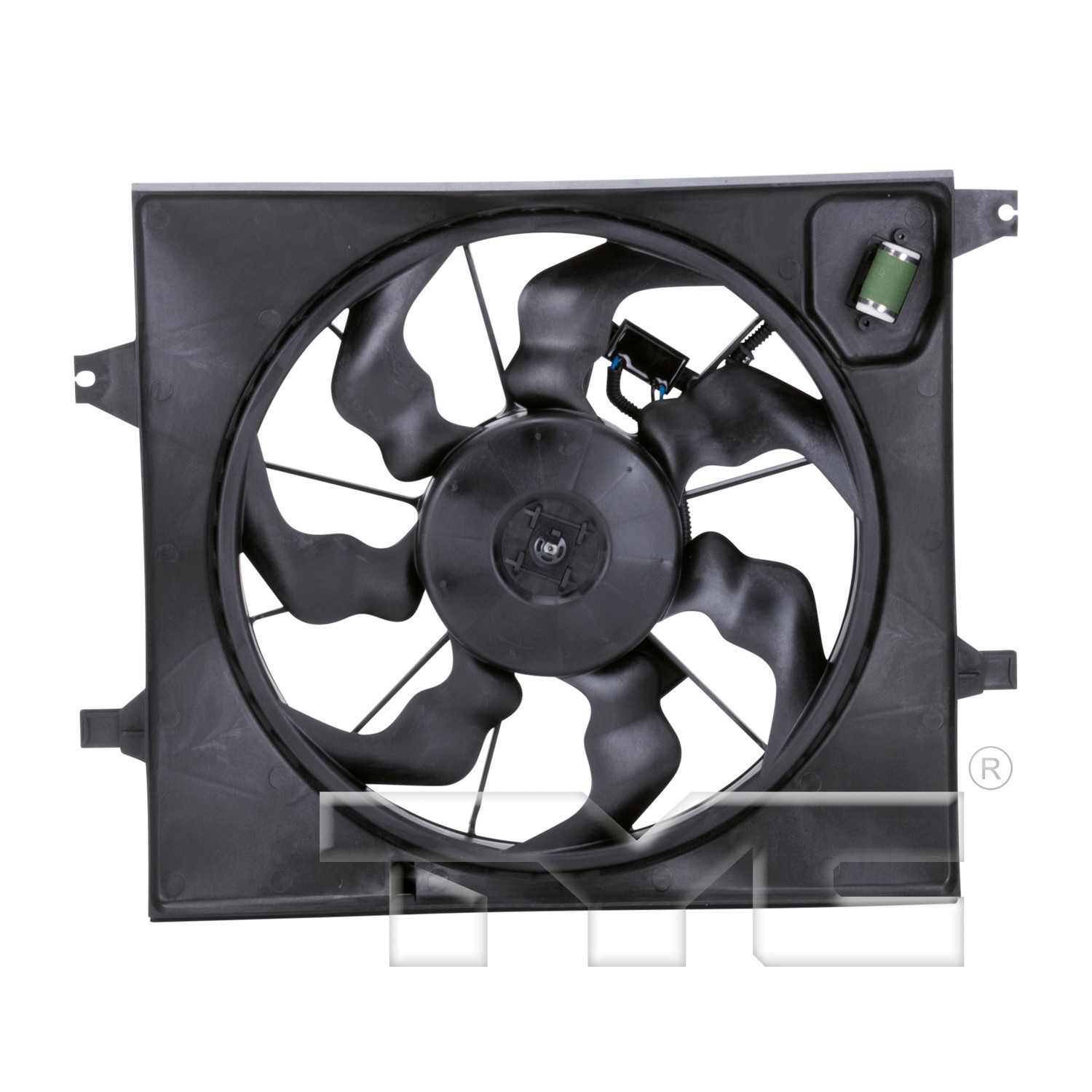 TYC Dual Radiator and Condenser Fan Assembly  top view frsport 622240