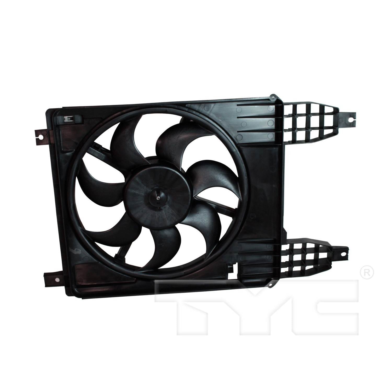 TYC Dual Radiator and Condenser Fan Assembly  top view frsport 622260