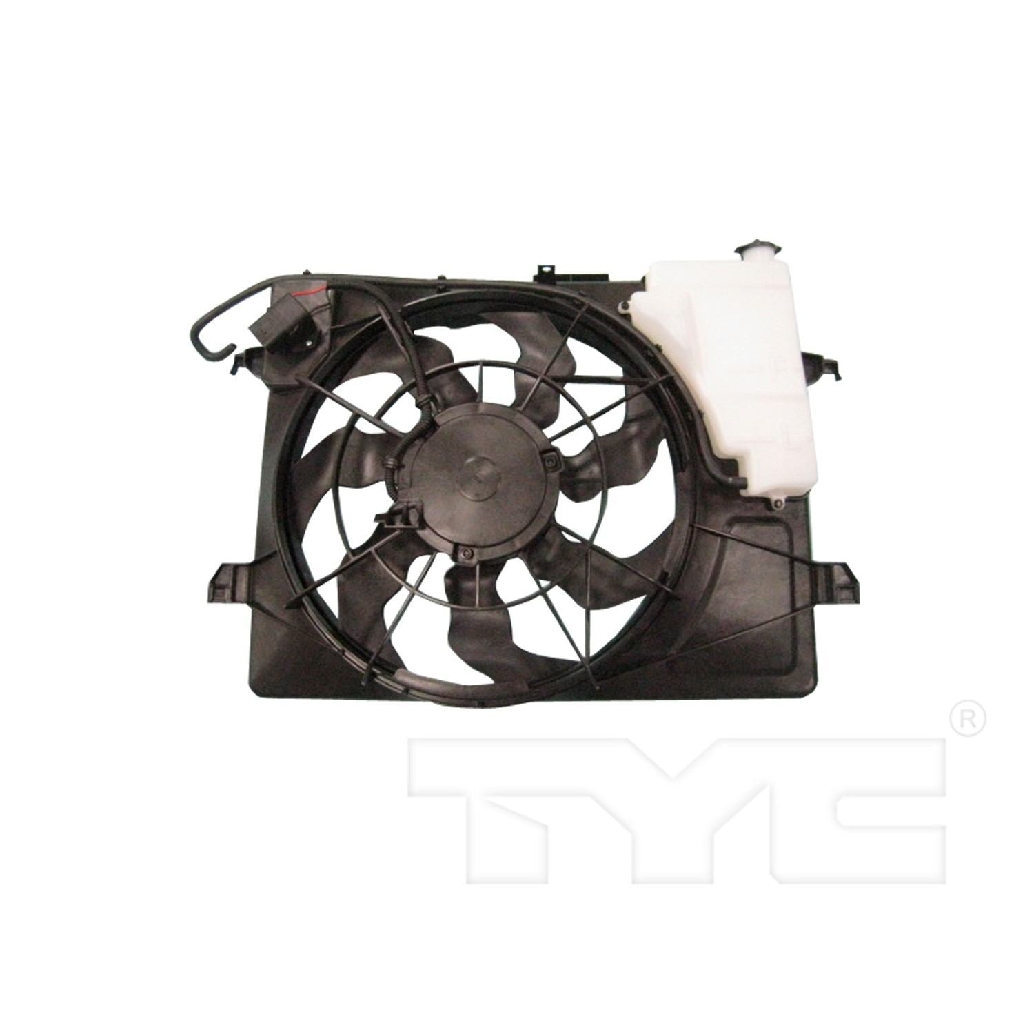 TYC Dual Radiator and Condenser Fan Assembly  top view frsport 622280