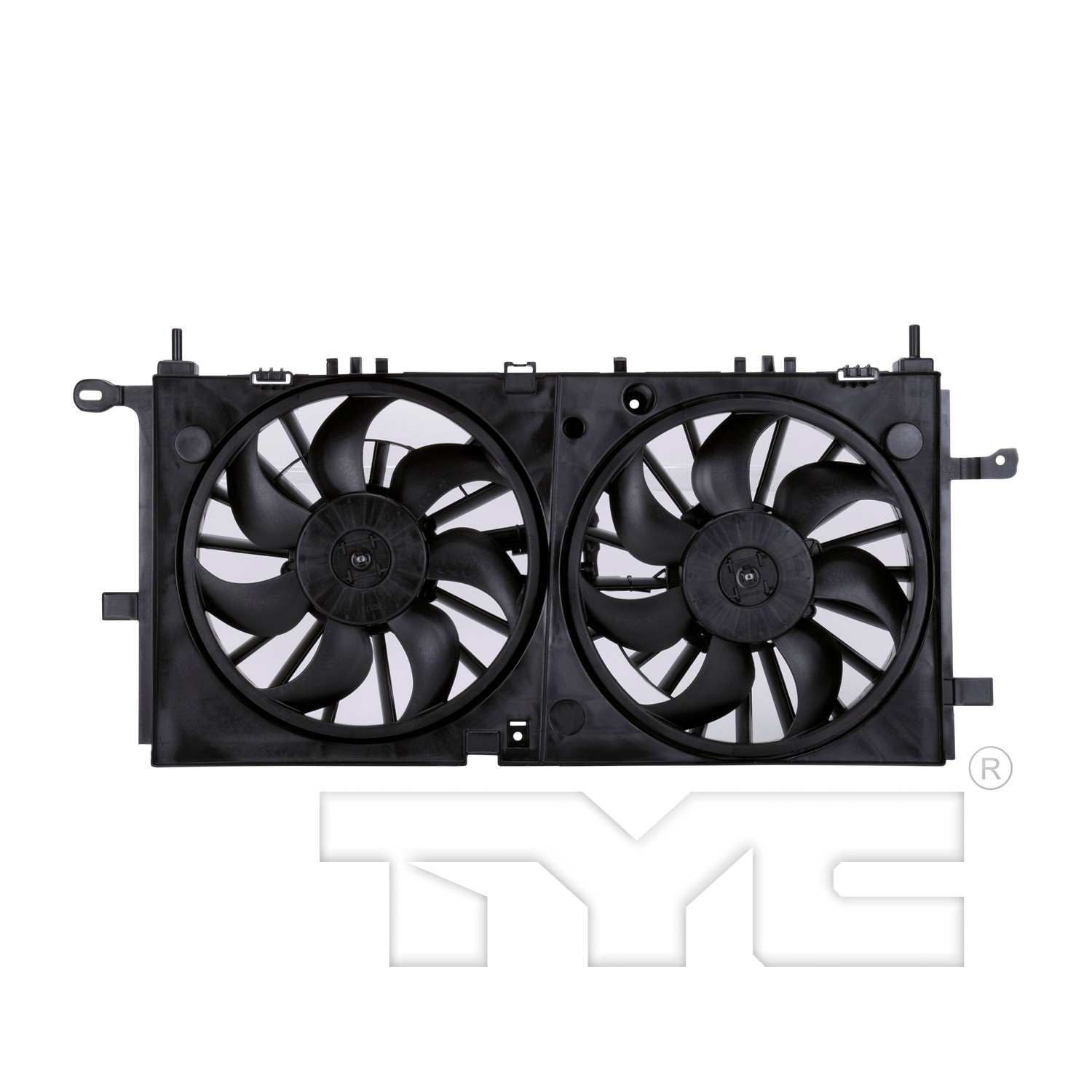 TYC Dual Radiator and Condenser Fan Assembly  top view frsport 622340