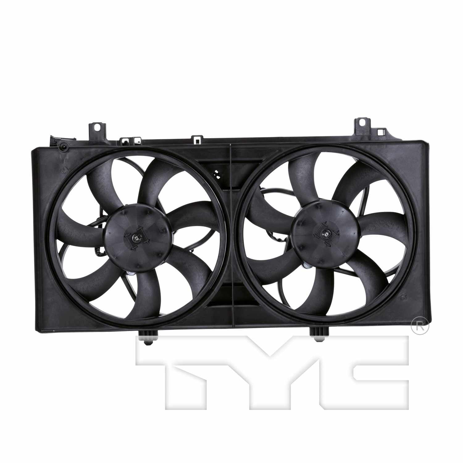 TYC Dual Radiator and Condenser Fan Assembly  top view frsport 622350