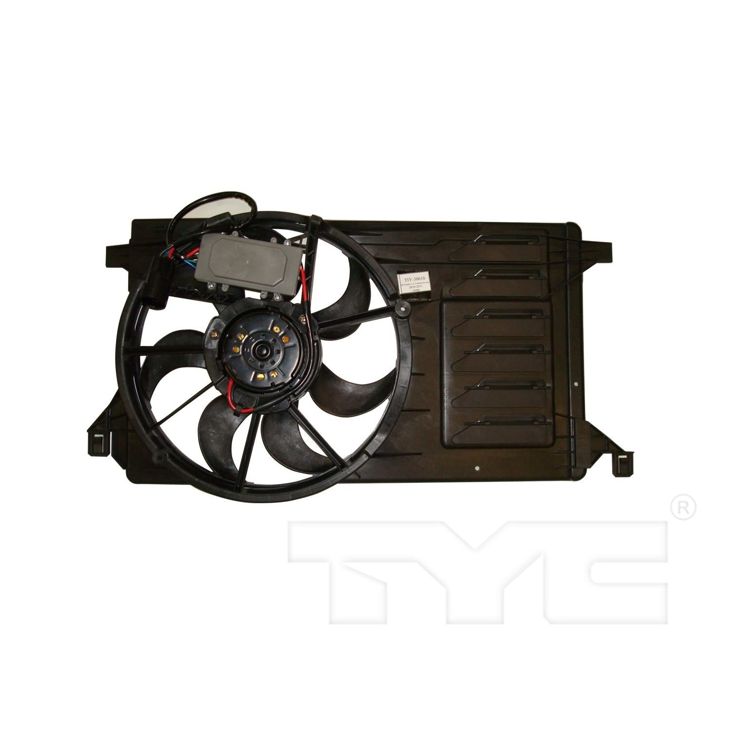 TYC Dual Radiator and Condenser Fan Assembly  top view frsport 622400