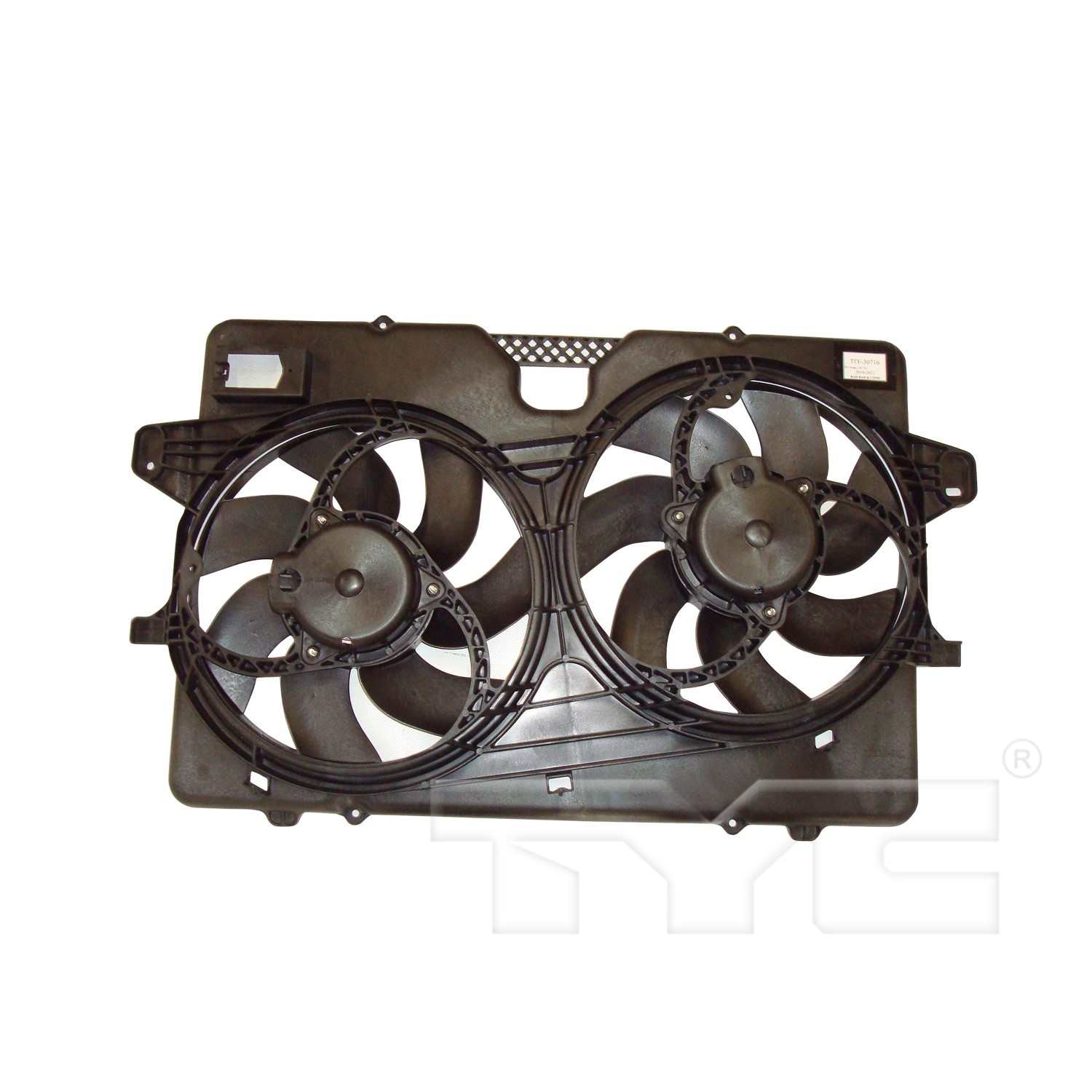 TYC Dual Radiator and Condenser Fan Assembly  top view frsport 622410