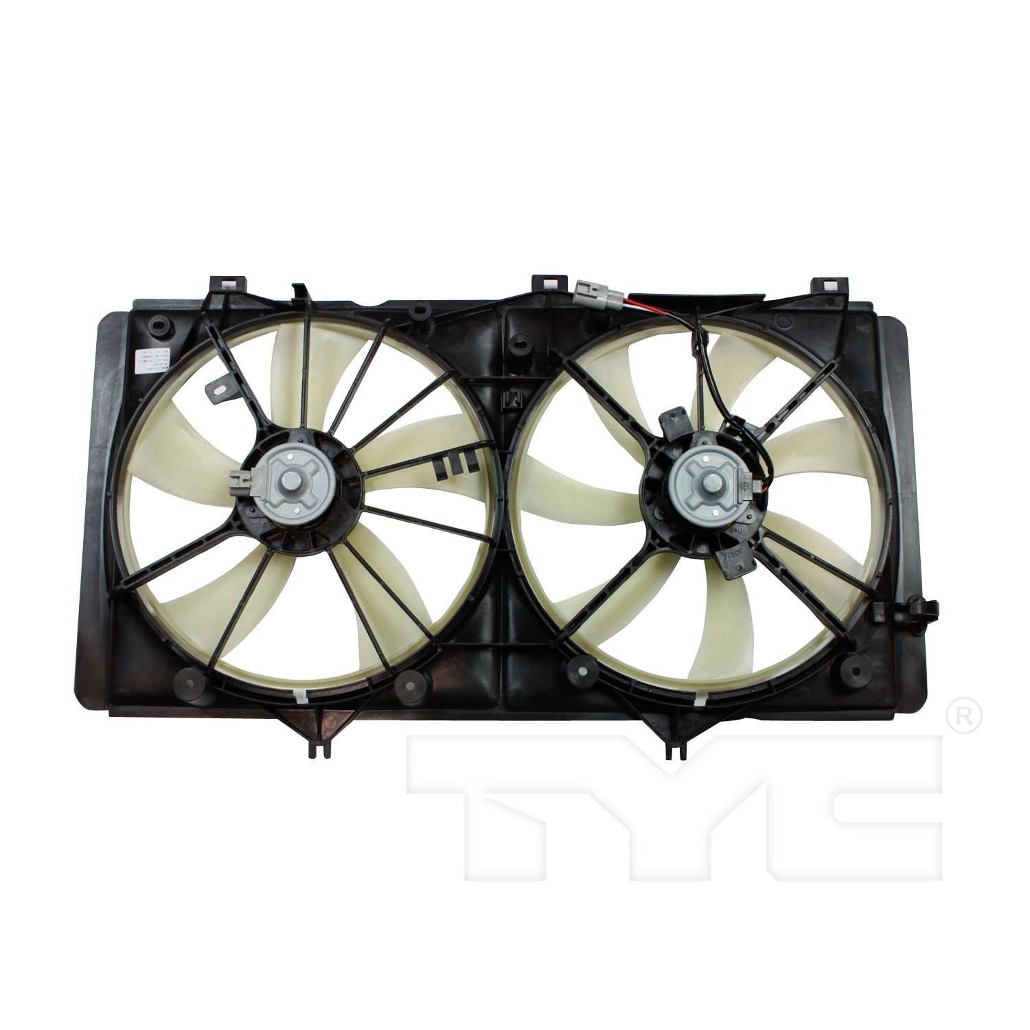 TYC Dual Radiator and Condenser Fan Assembly  top view frsport 622420