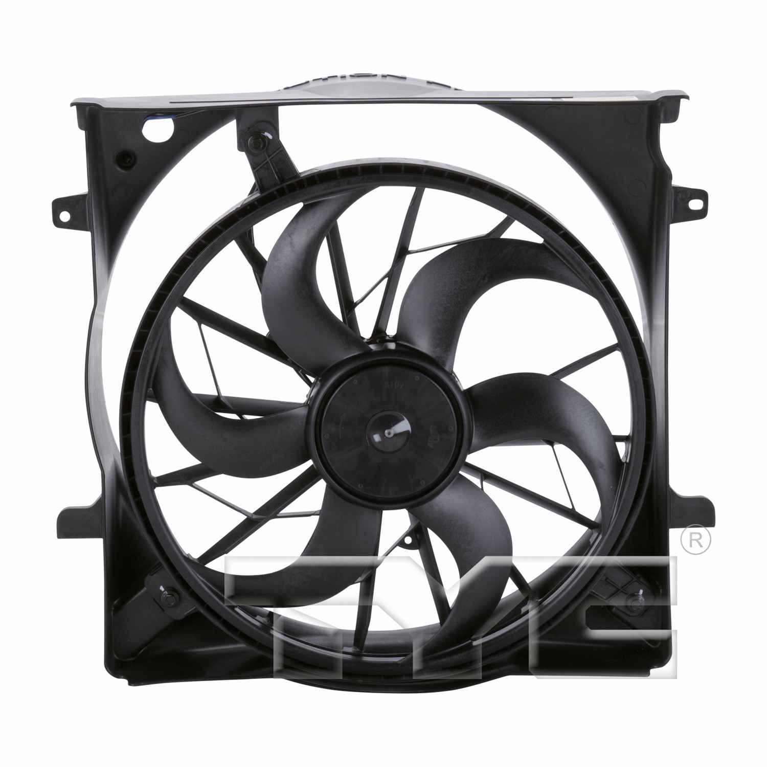 TYC Dual Radiator and Condenser Fan Assembly  top view frsport 622690