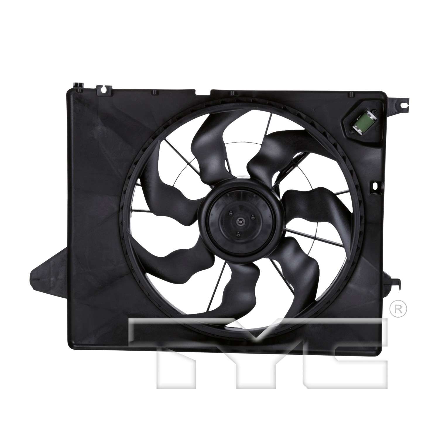 TYC Dual Radiator and Condenser Fan Assembly  top view frsport 622730