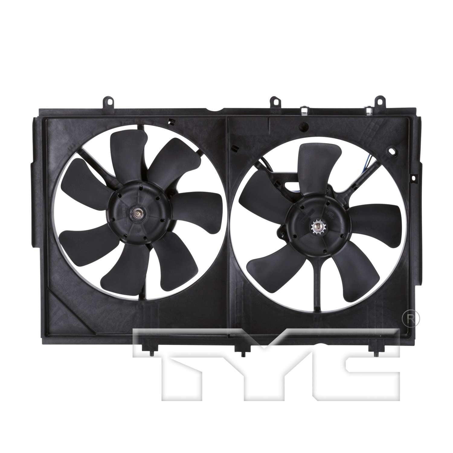 TYC Dual Radiator and Condenser Fan Assembly  top view frsport 622810