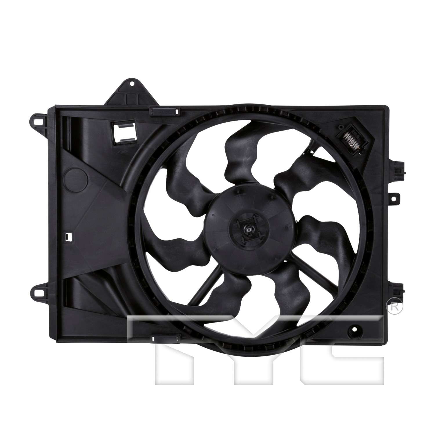 TYC Dual Radiator and Condenser Fan Assembly  top view frsport 622840