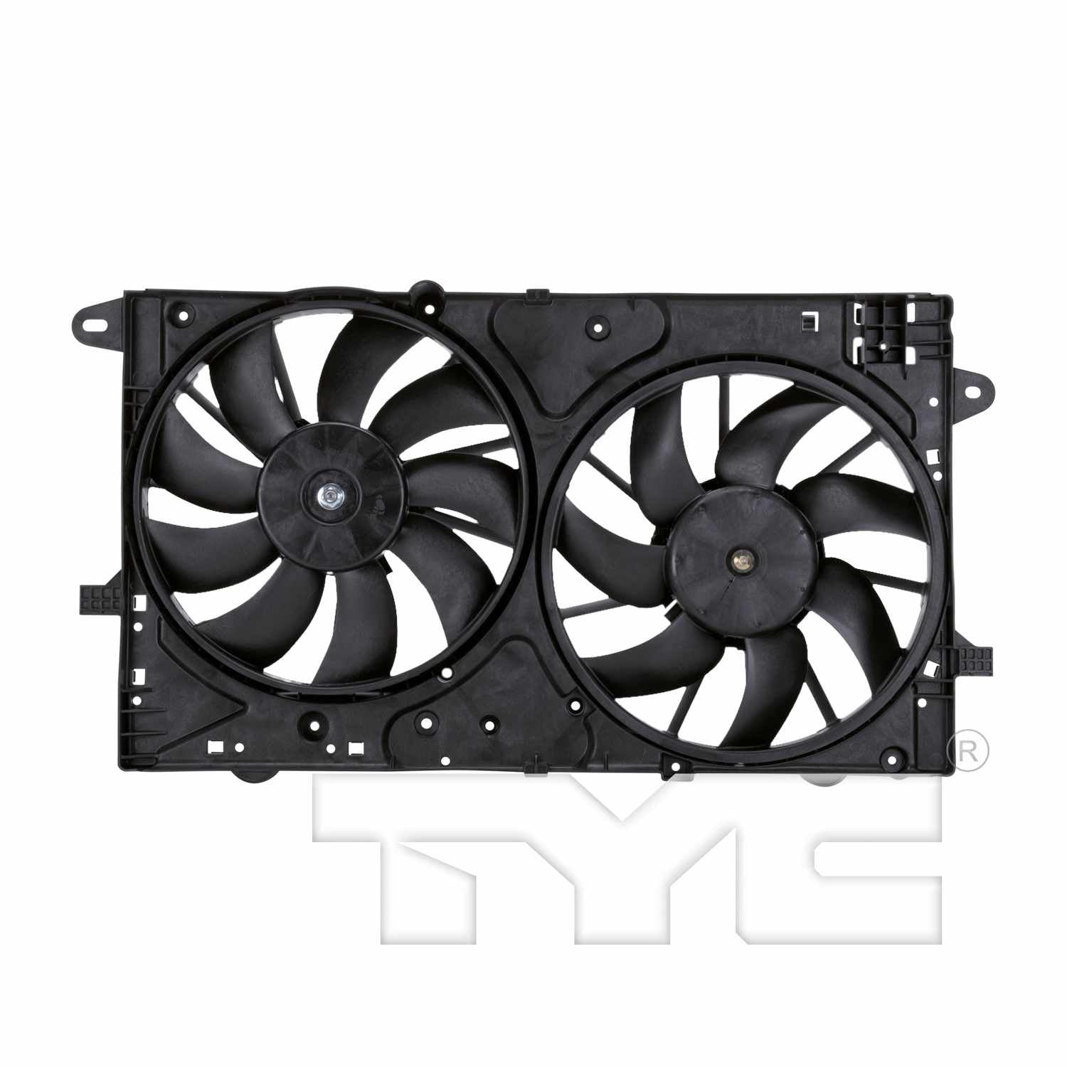 TYC Dual Radiator and Condenser Fan Assembly  top view frsport 622850