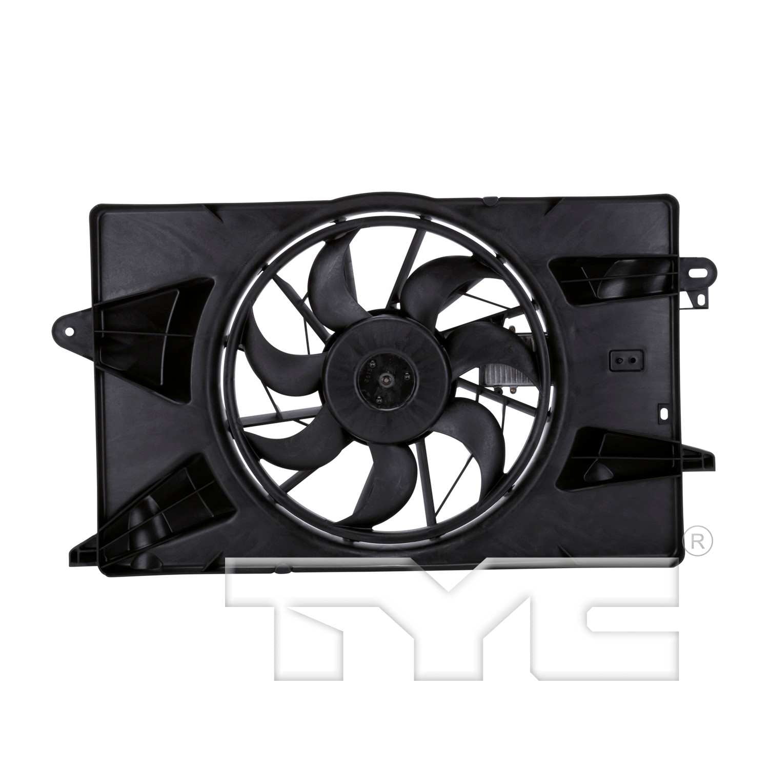 TYC Dual Radiator and Condenser Fan Assembly  top view frsport 622920