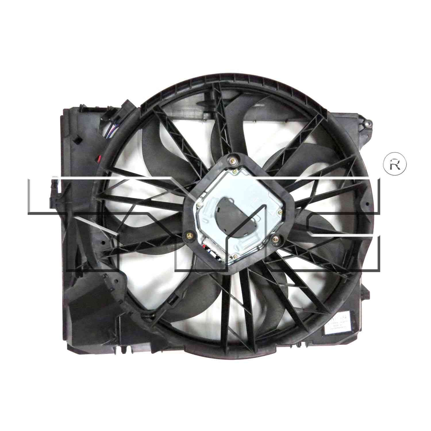 TYC Dual Radiator and Condenser Fan Assembly  top view frsport 622980