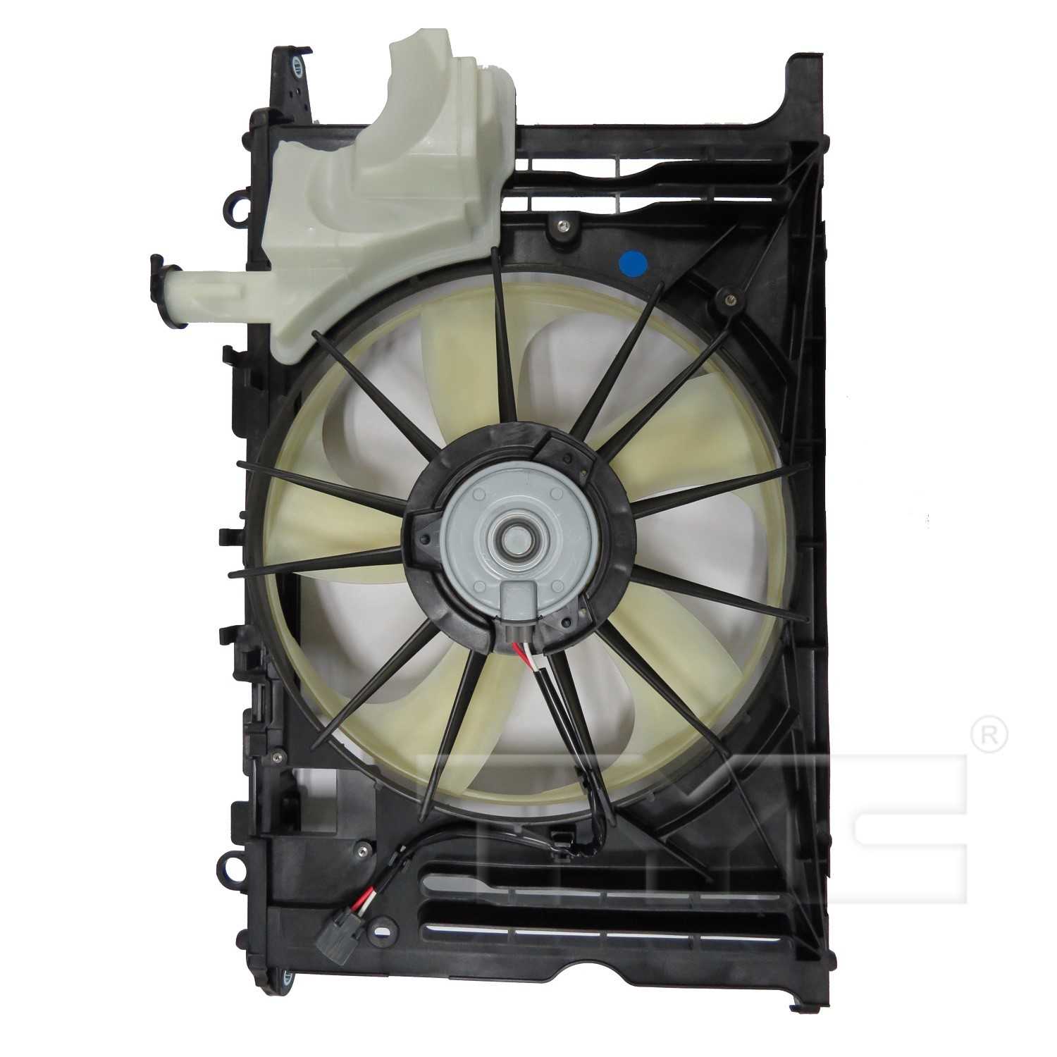 TYC Dual Radiator and Condenser Fan Assembly  top view frsport 623160