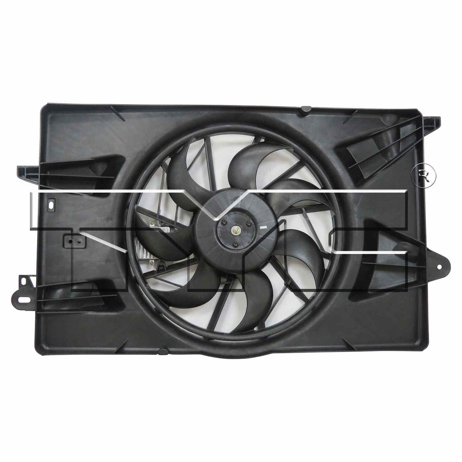 TYC Dual Radiator and Condenser Fan Assembly  top view frsport 623340