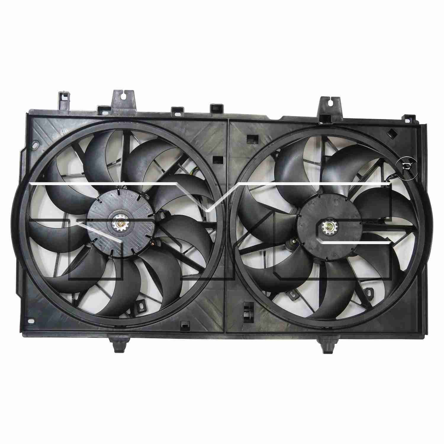 TYC Dual Radiator and Condenser Fan Assembly  top view frsport 623400