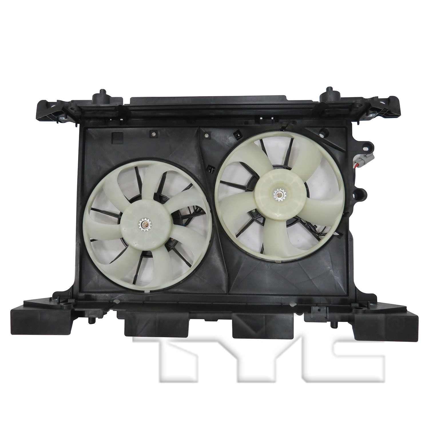 TYC Dual Radiator and Condenser Fan Assembly  top view frsport 623440