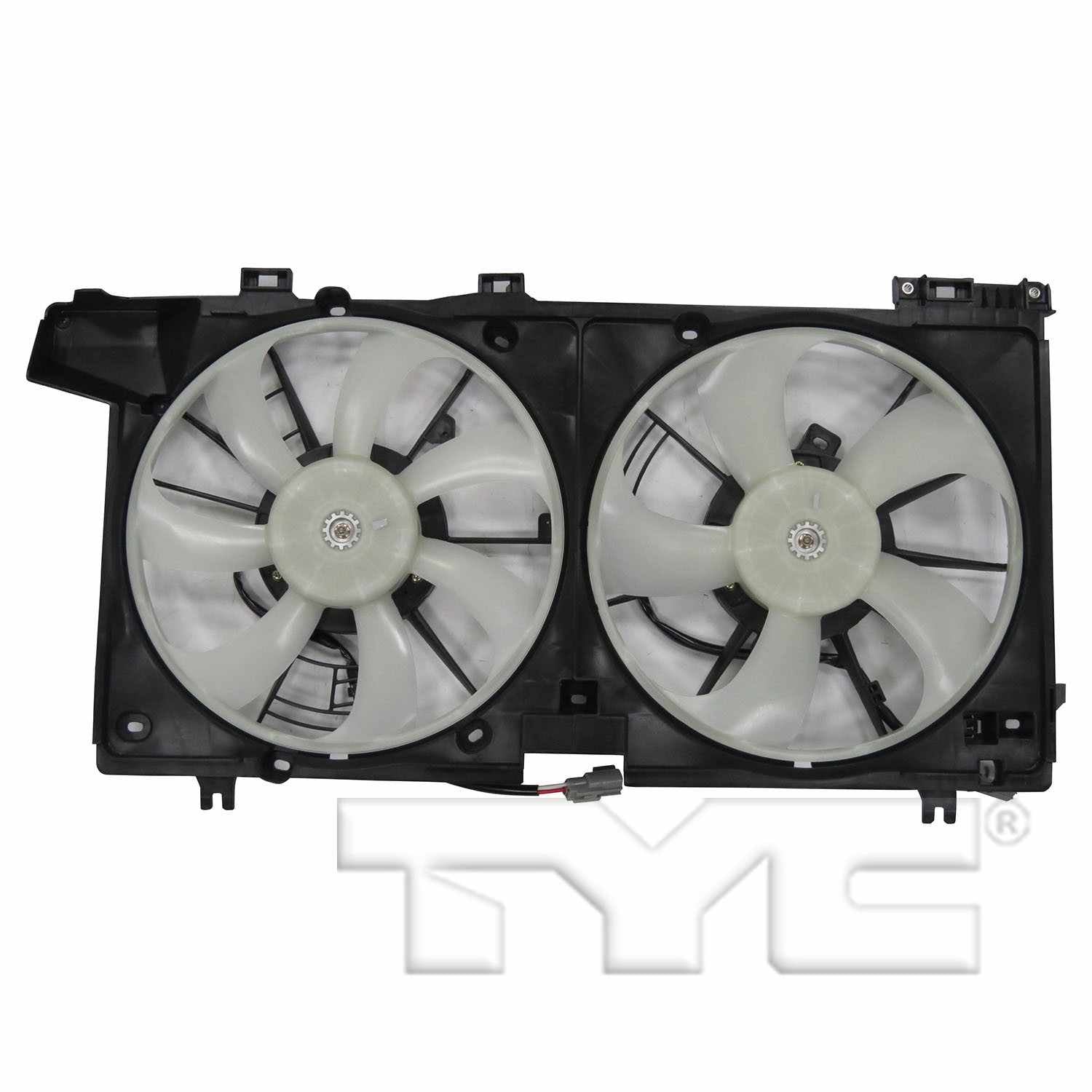 TYC Dual Radiator and Condenser Fan Assembly  top view frsport 623470