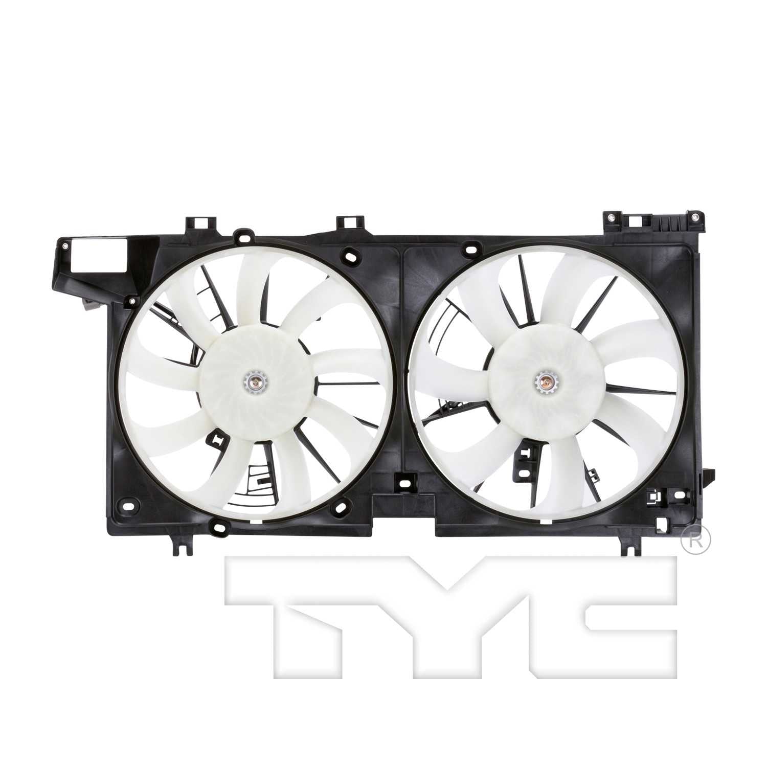 TYC Dual Radiator and Condenser Fan Assembly  top view frsport 623480