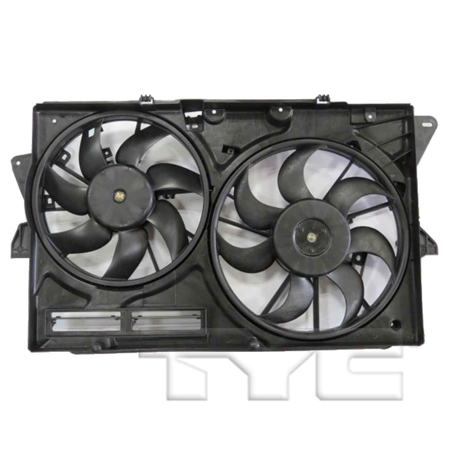 TYC Dual Radiator and Condenser Fan Assembly  top view frsport 623500