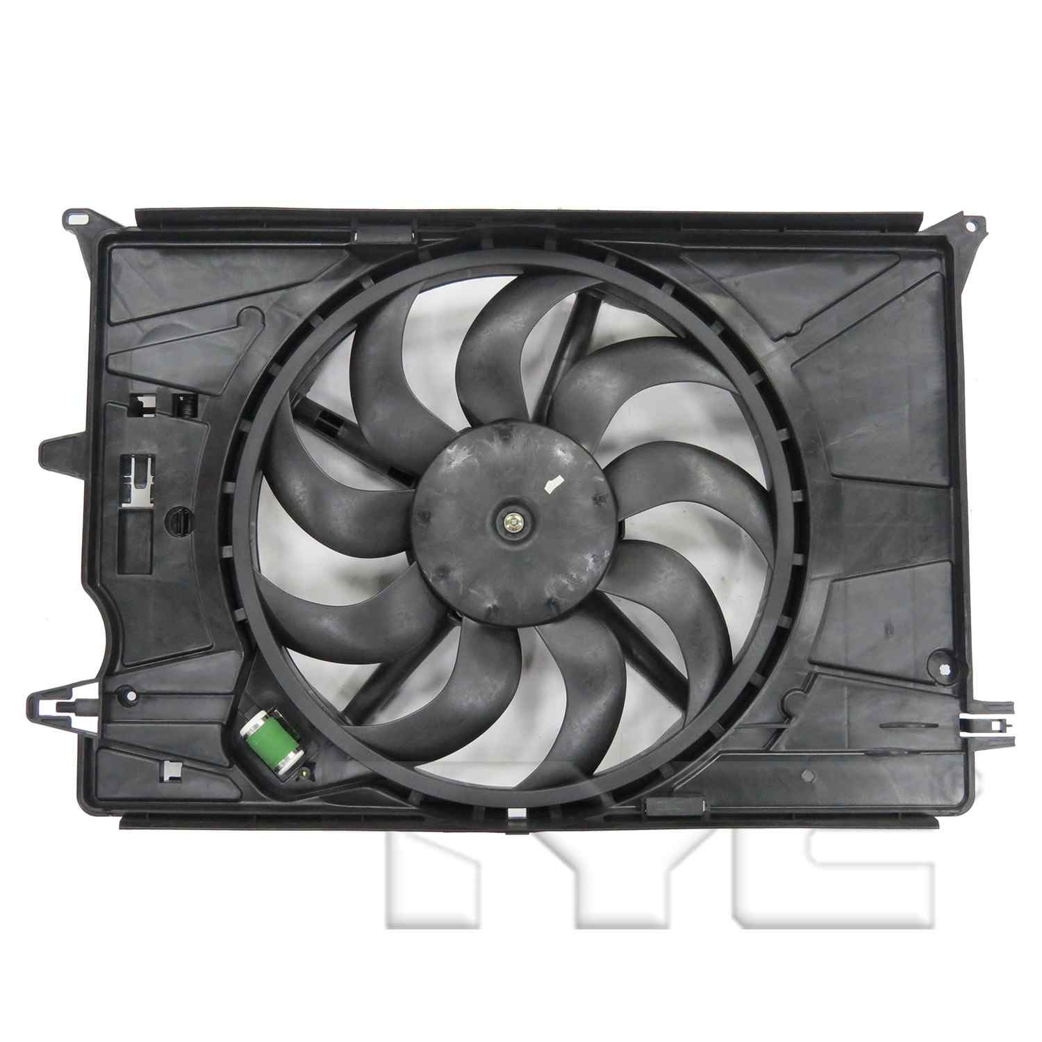 TYC Dual Radiator and Condenser Fan Assembly  top view frsport 623530