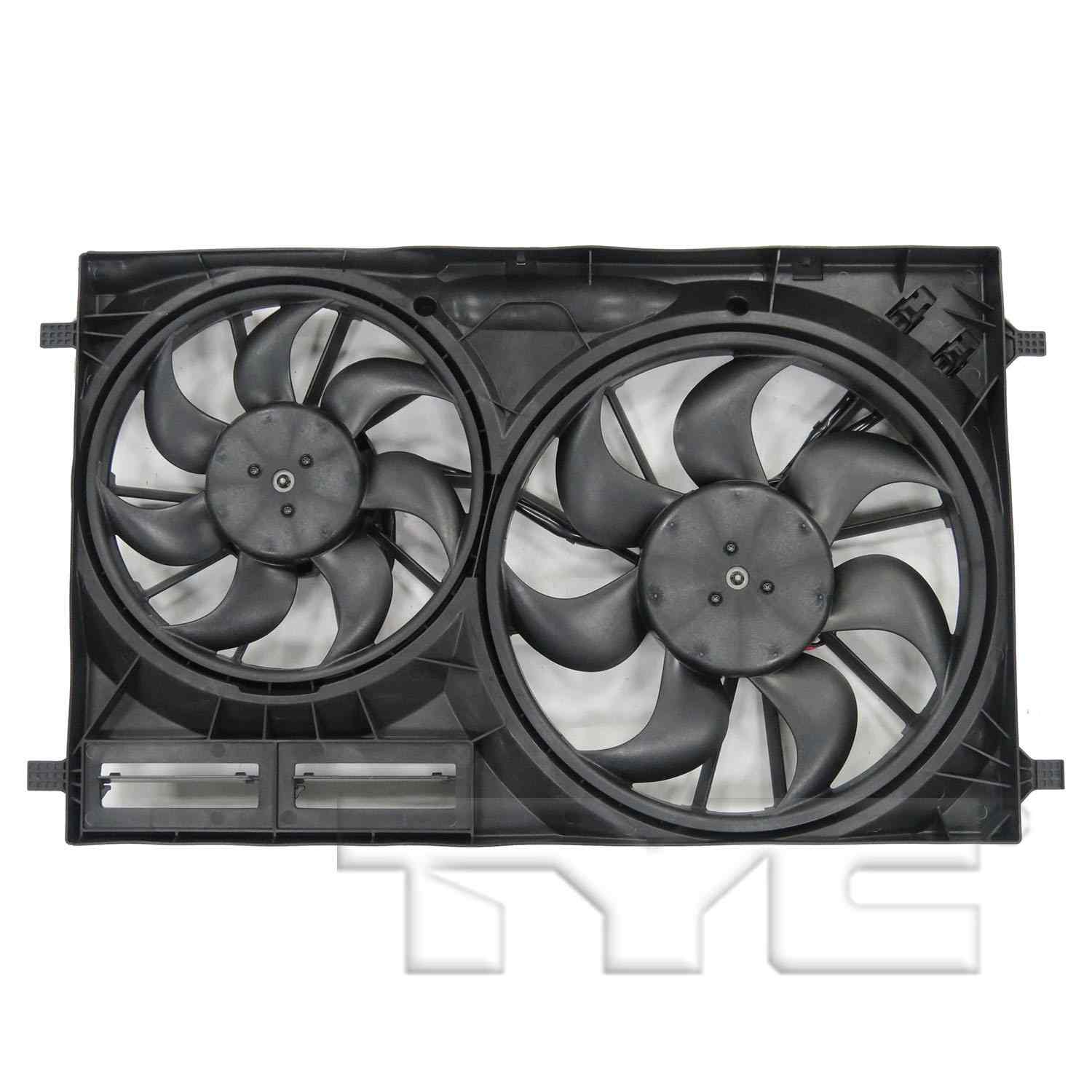 TYC Dual Radiator and Condenser Fan Assembly  top view frsport 623540