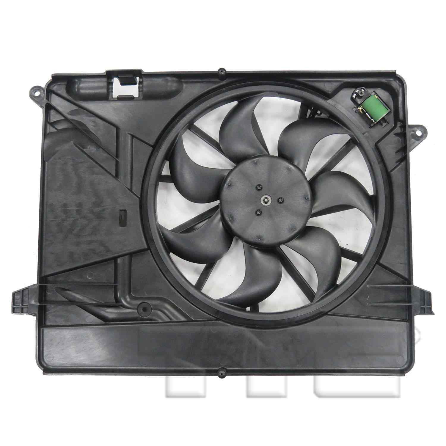 TYC Dual Radiator and Condenser Fan Assembly  top view frsport 623550