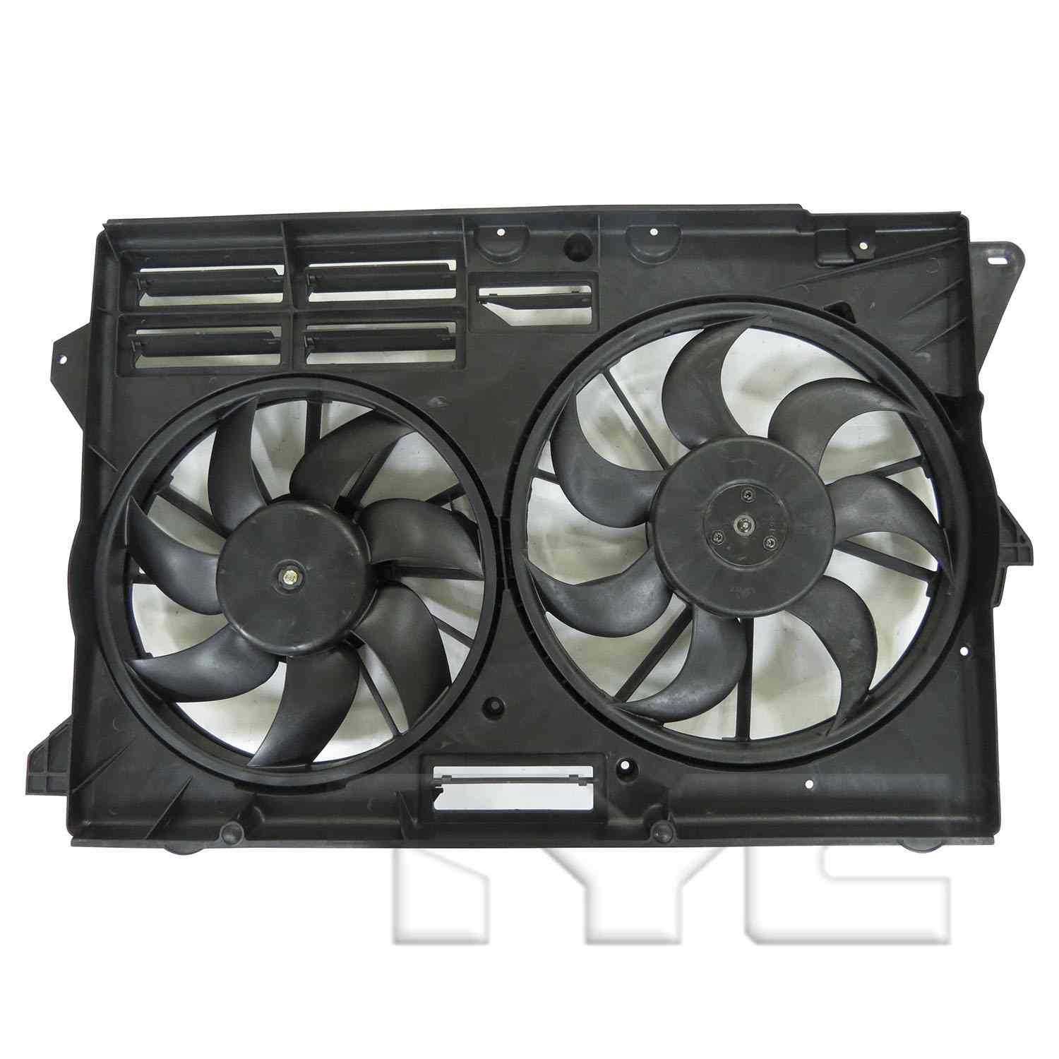 TYC Dual Radiator and Condenser Fan Assembly  top view frsport 623570