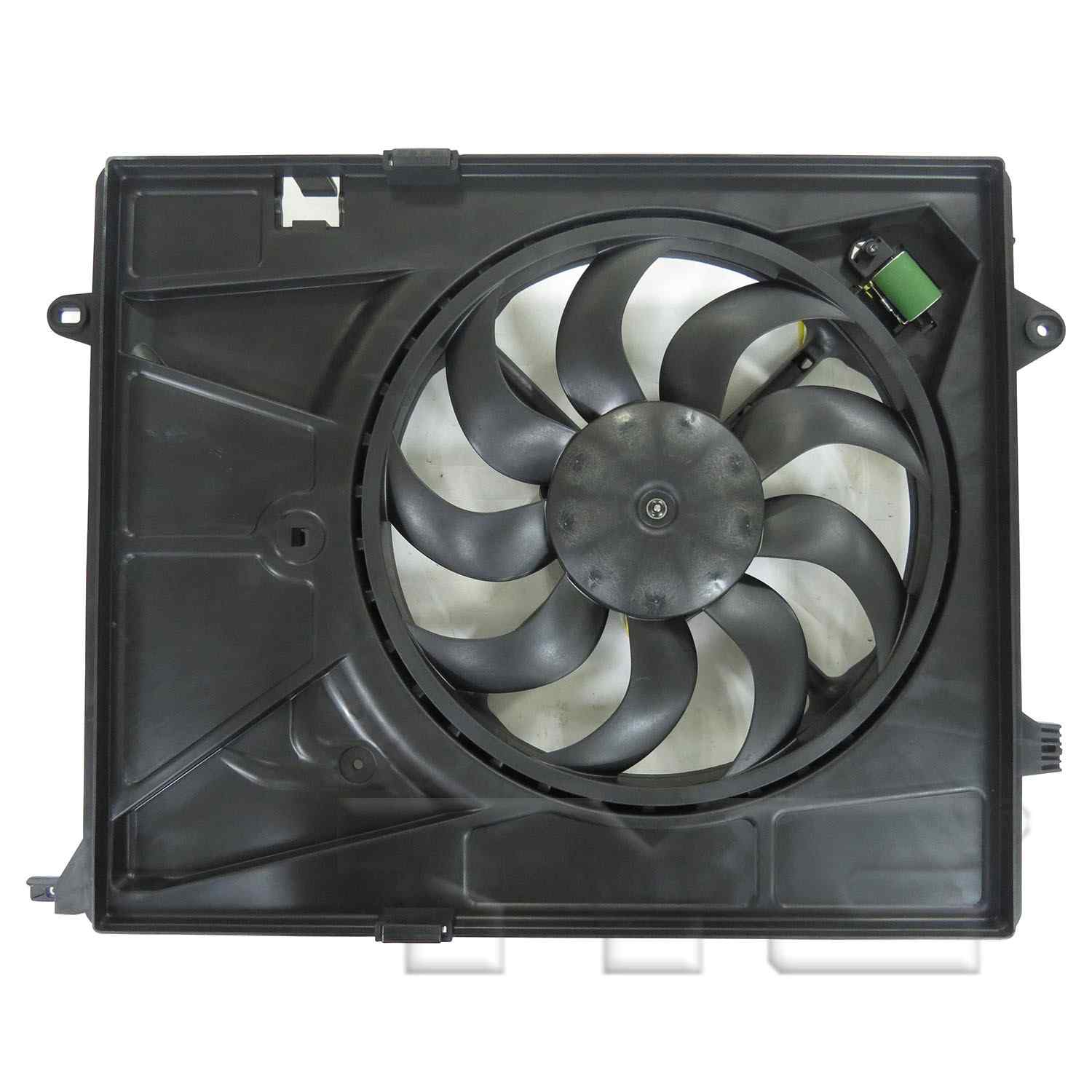 TYC Dual Radiator and Condenser Fan Assembly  top view frsport 623590