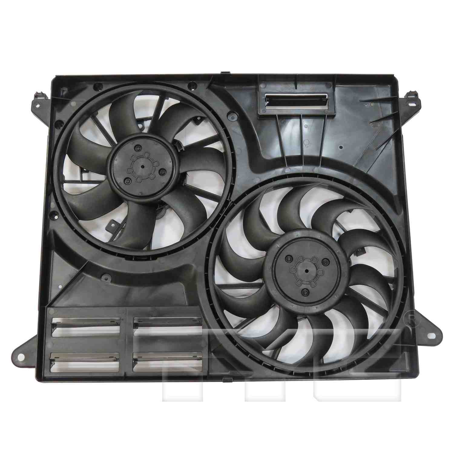 TYC Dual Radiator and Condenser Fan Assembly  top view frsport 623670