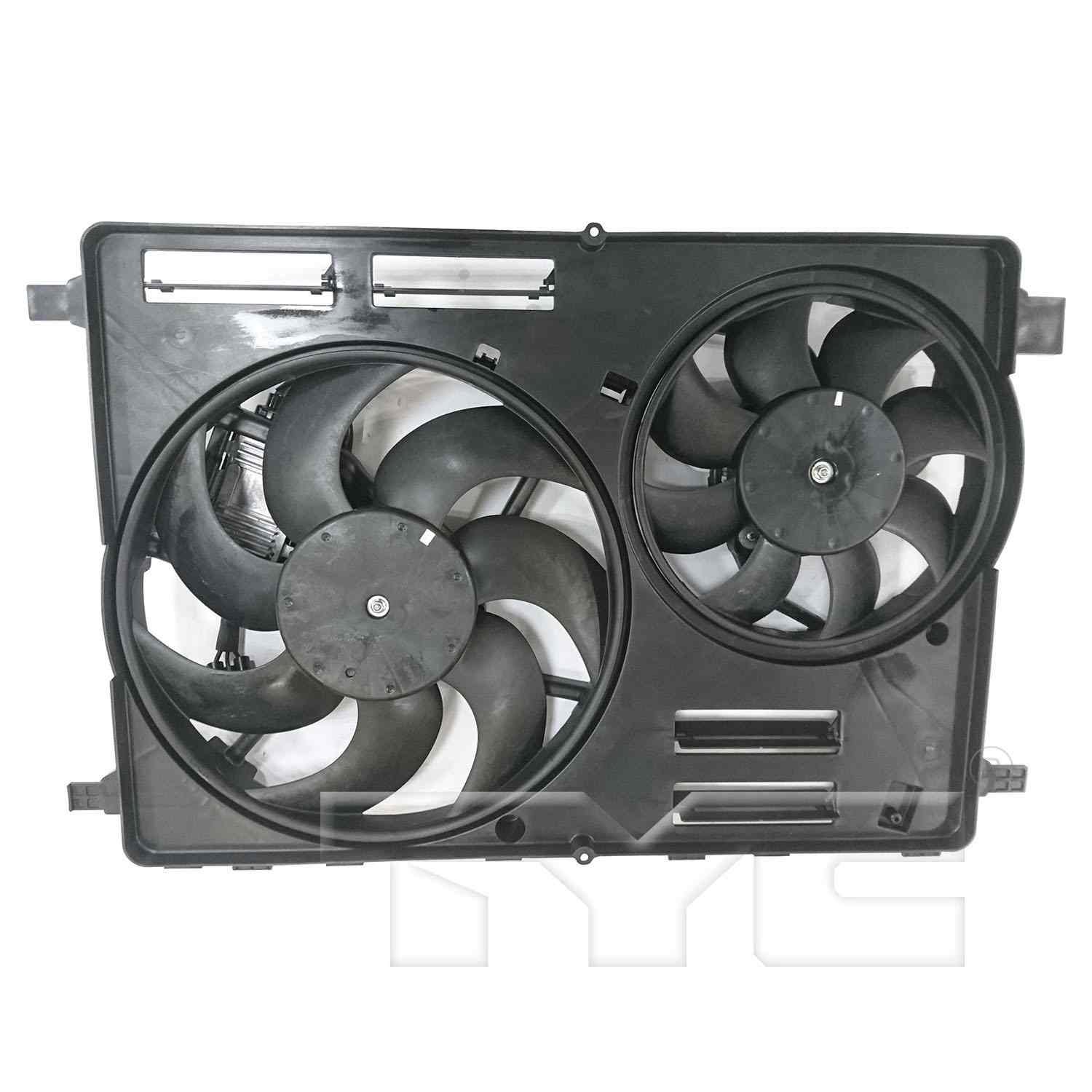 TYC Dual Radiator and Condenser Fan Assembly  top view frsport 623840