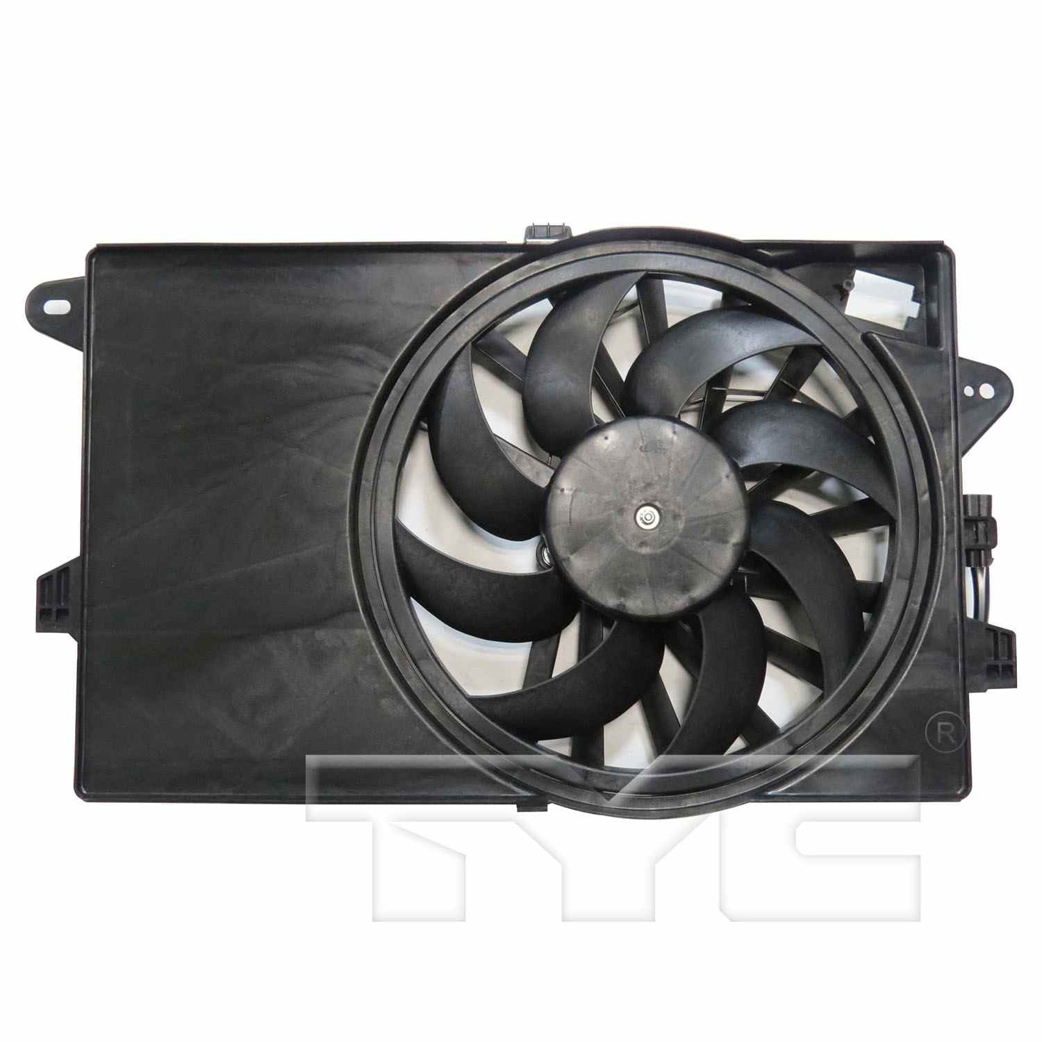 TYC Dual Radiator and Condenser Fan Assembly  top view frsport 624010