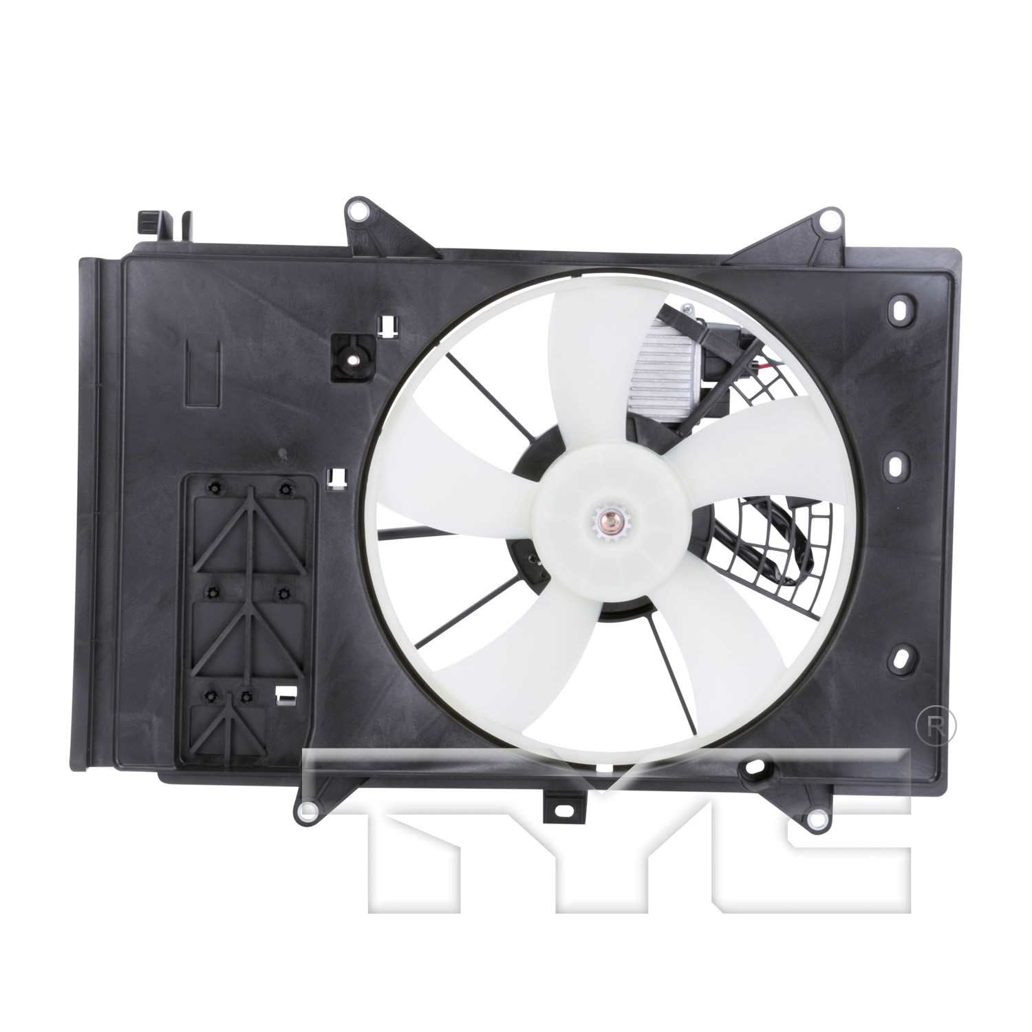 TYC Dual Radiator and Condenser Fan Assembly  top view frsport 624030