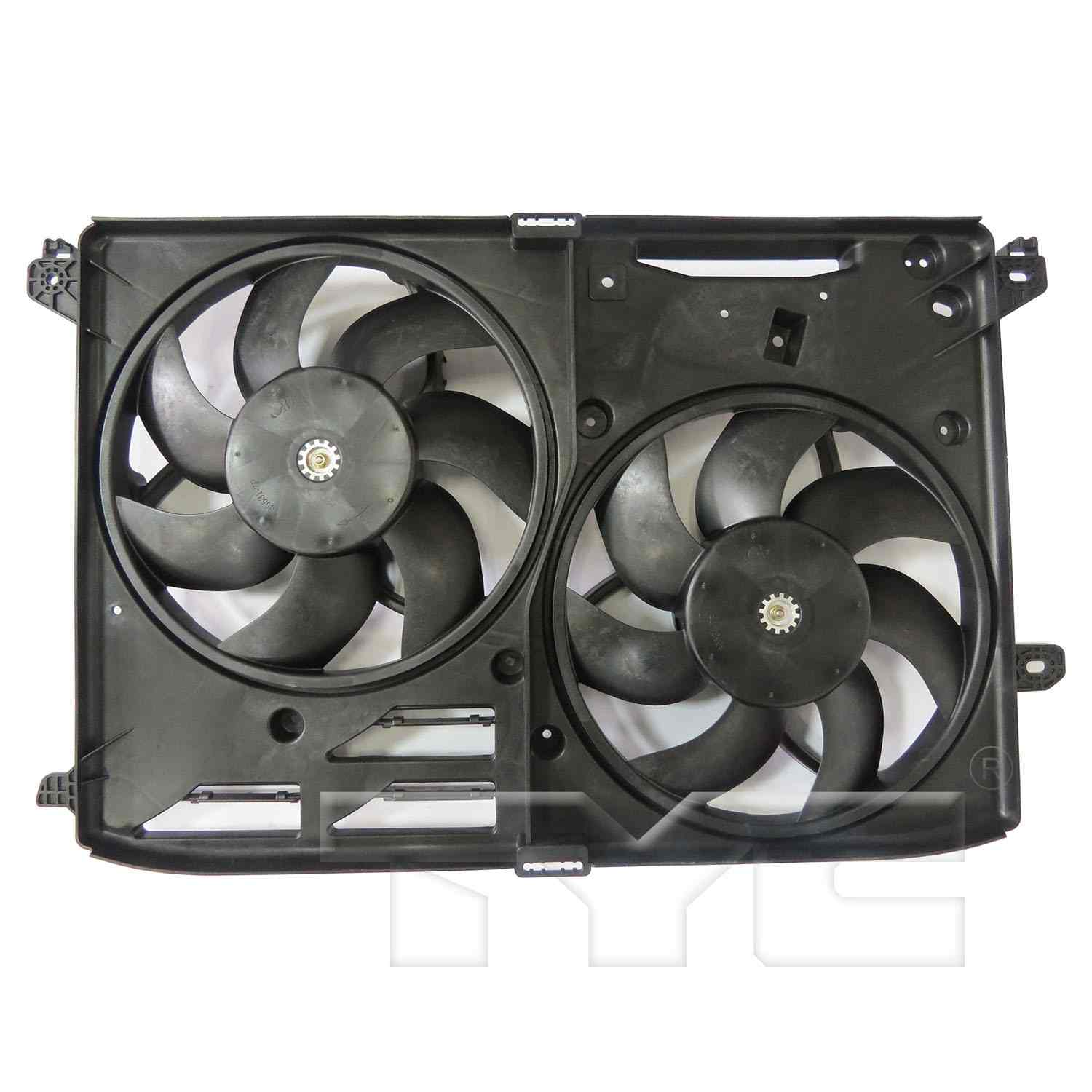 TYC Dual Radiator and Condenser Fan Assembly  top view frsport 624110