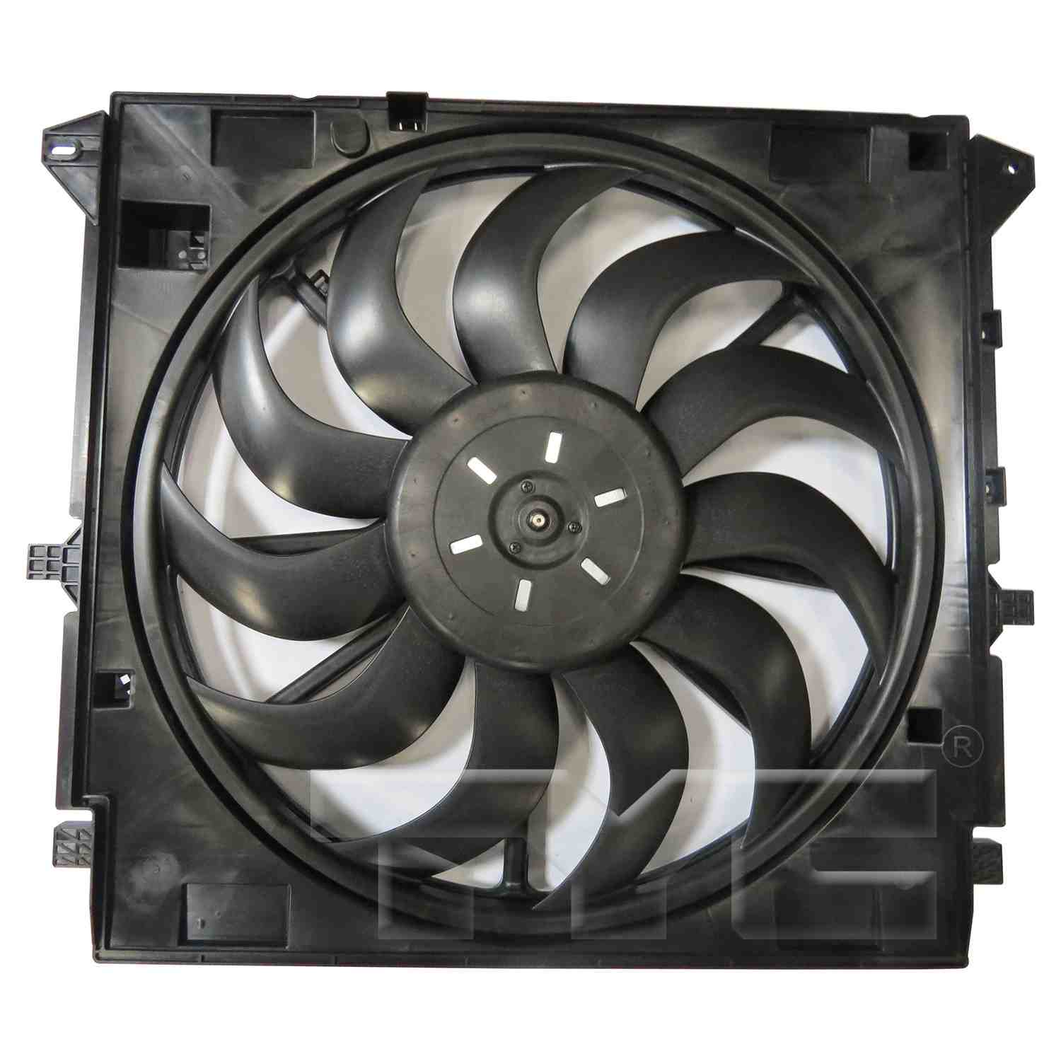 TYC Dual Radiator and Condenser Fan Assembly  top view frsport 624170