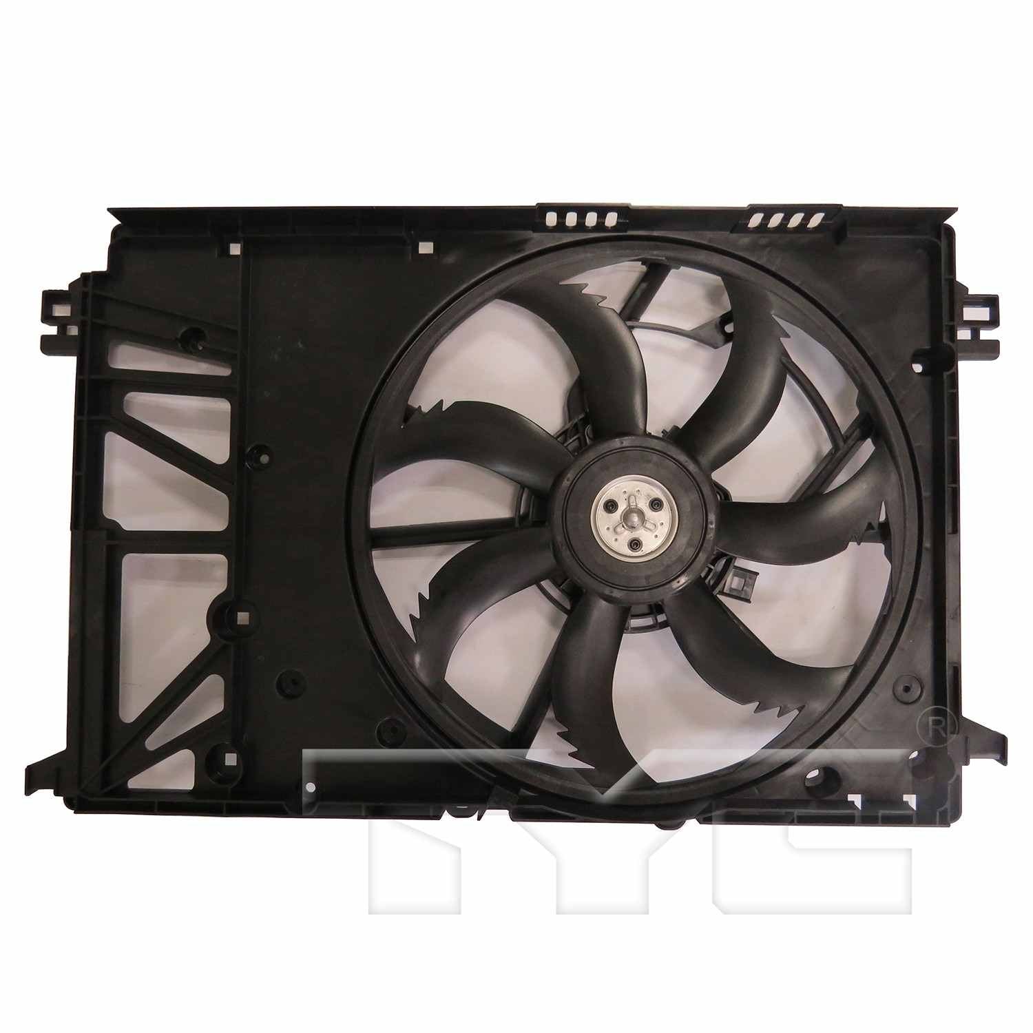 TYC Dual Radiator and Condenser Fan Assembly  top view frsport 624200